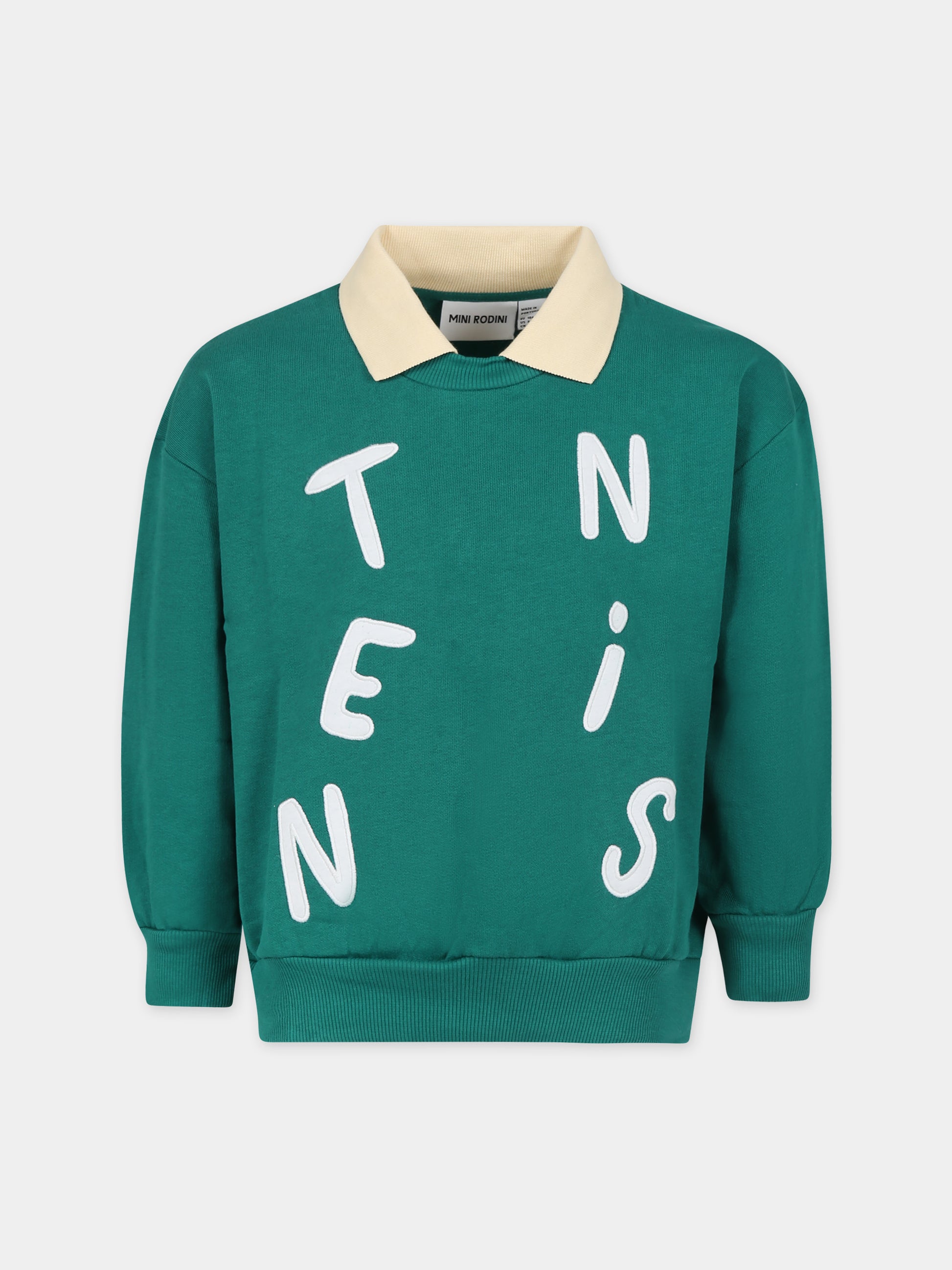 Felpa verde per bambini con scritta,Mini Rodini,2422015975