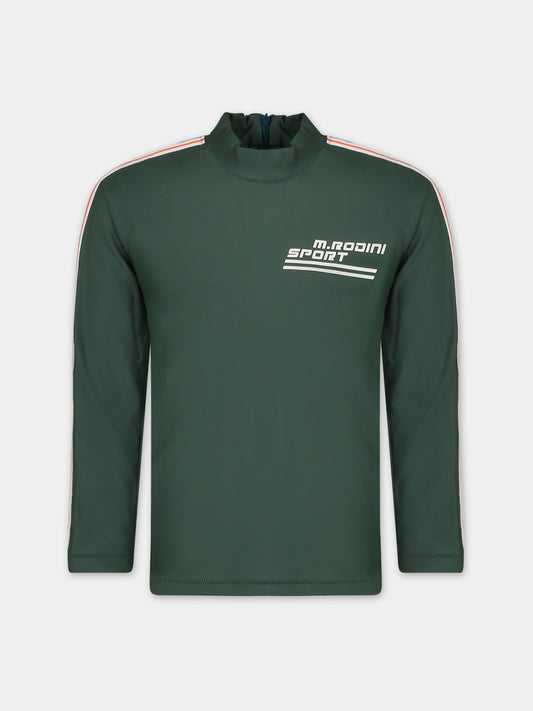 T-shirt verde anti UV per bambino con logo,Mini Rodini,2428011175