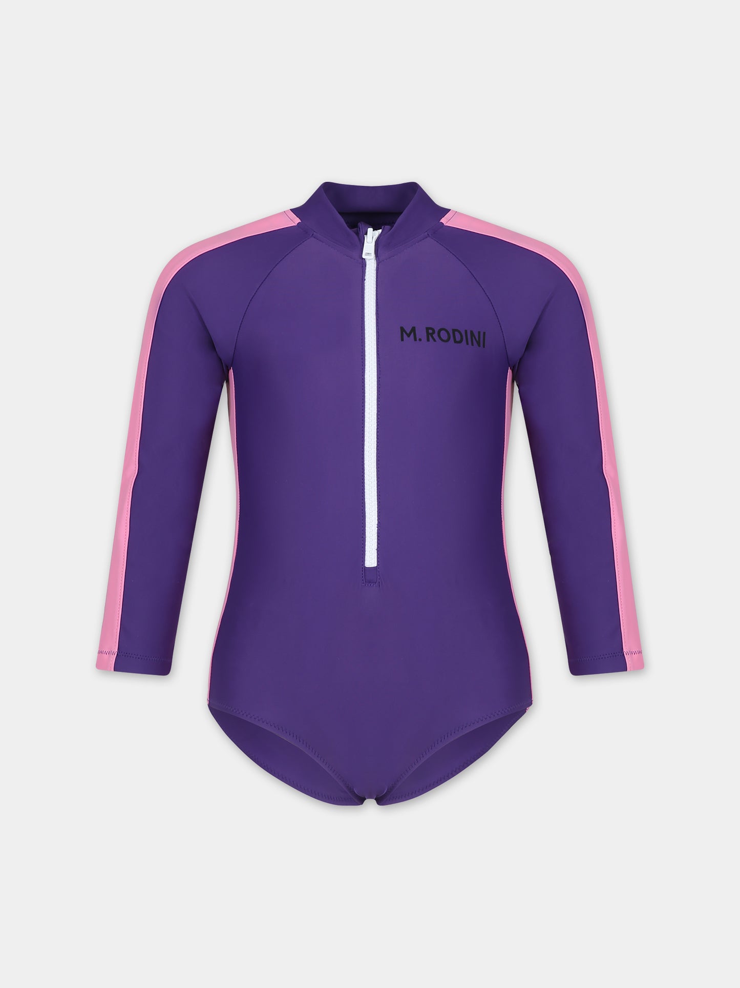 Costume Anti UV viola per bambina con logo,Mini Rodini,2428010845