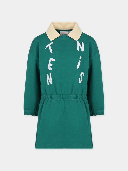 Vestito verde per bambina con scritta,Mini Rodini,2425012875