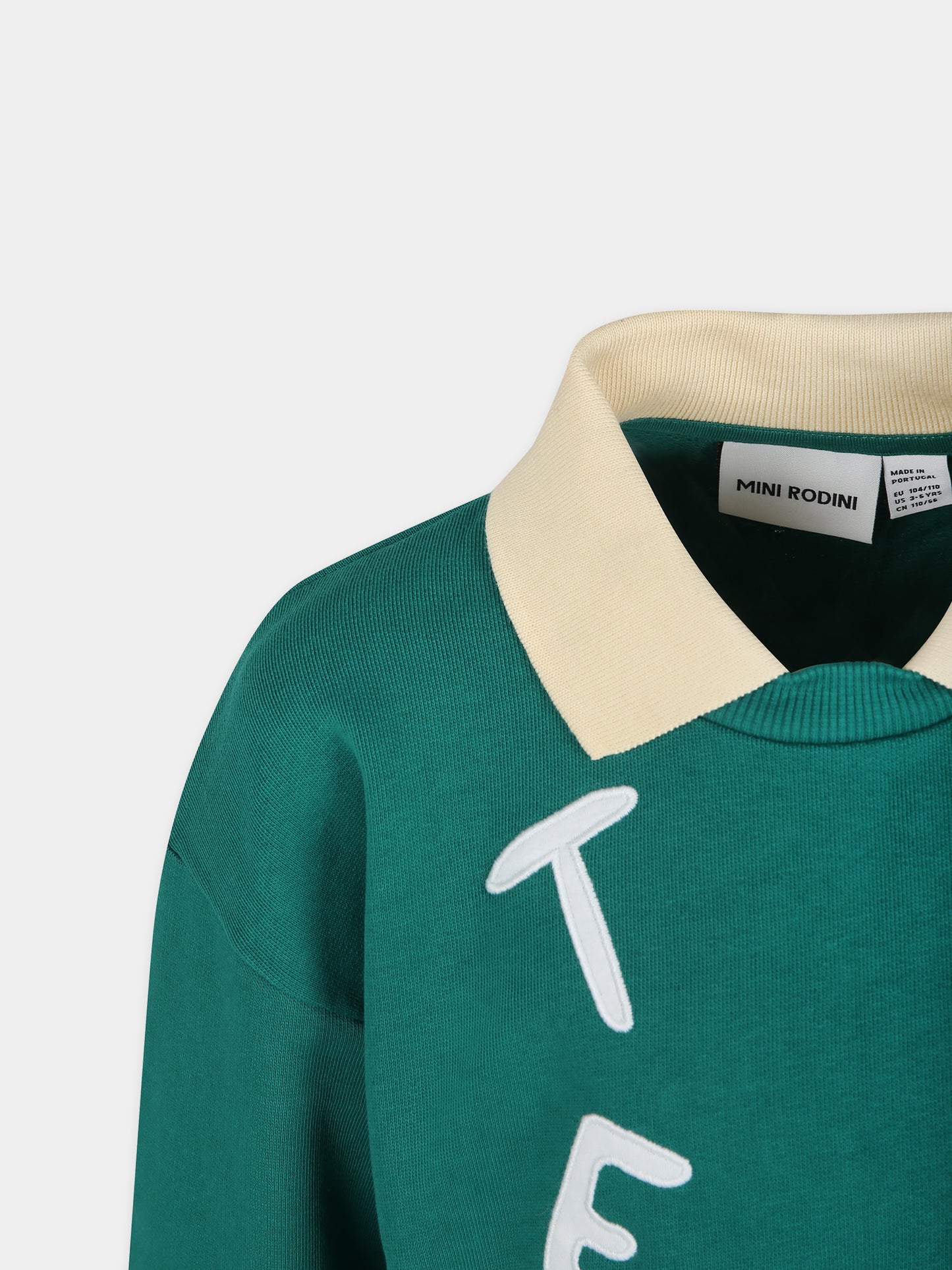 Vestito verde per bambina con scritta,Mini Rodini,2425012875