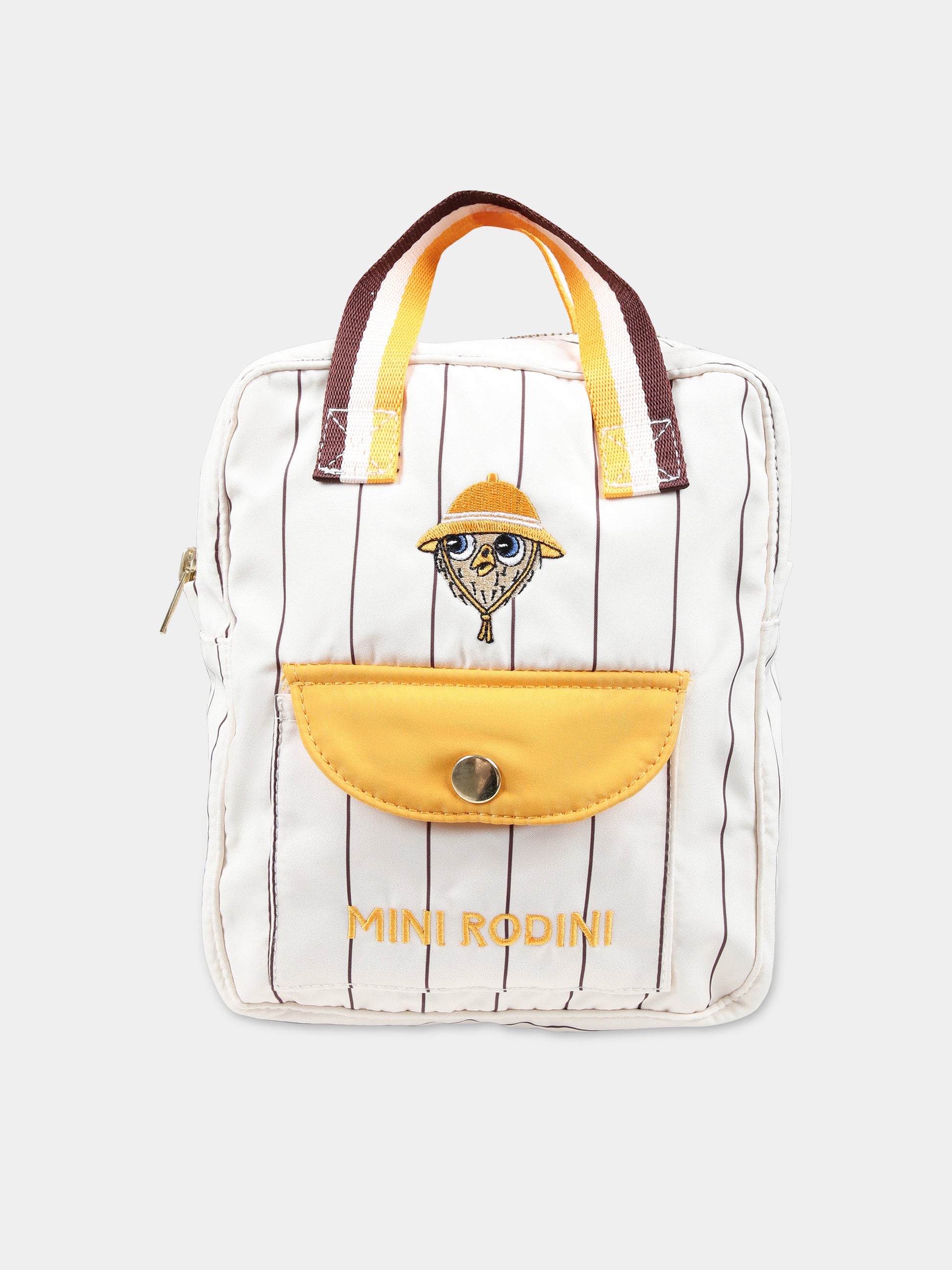 Zaino avorio per bambini con gufo,Mini Rodini,2426010111