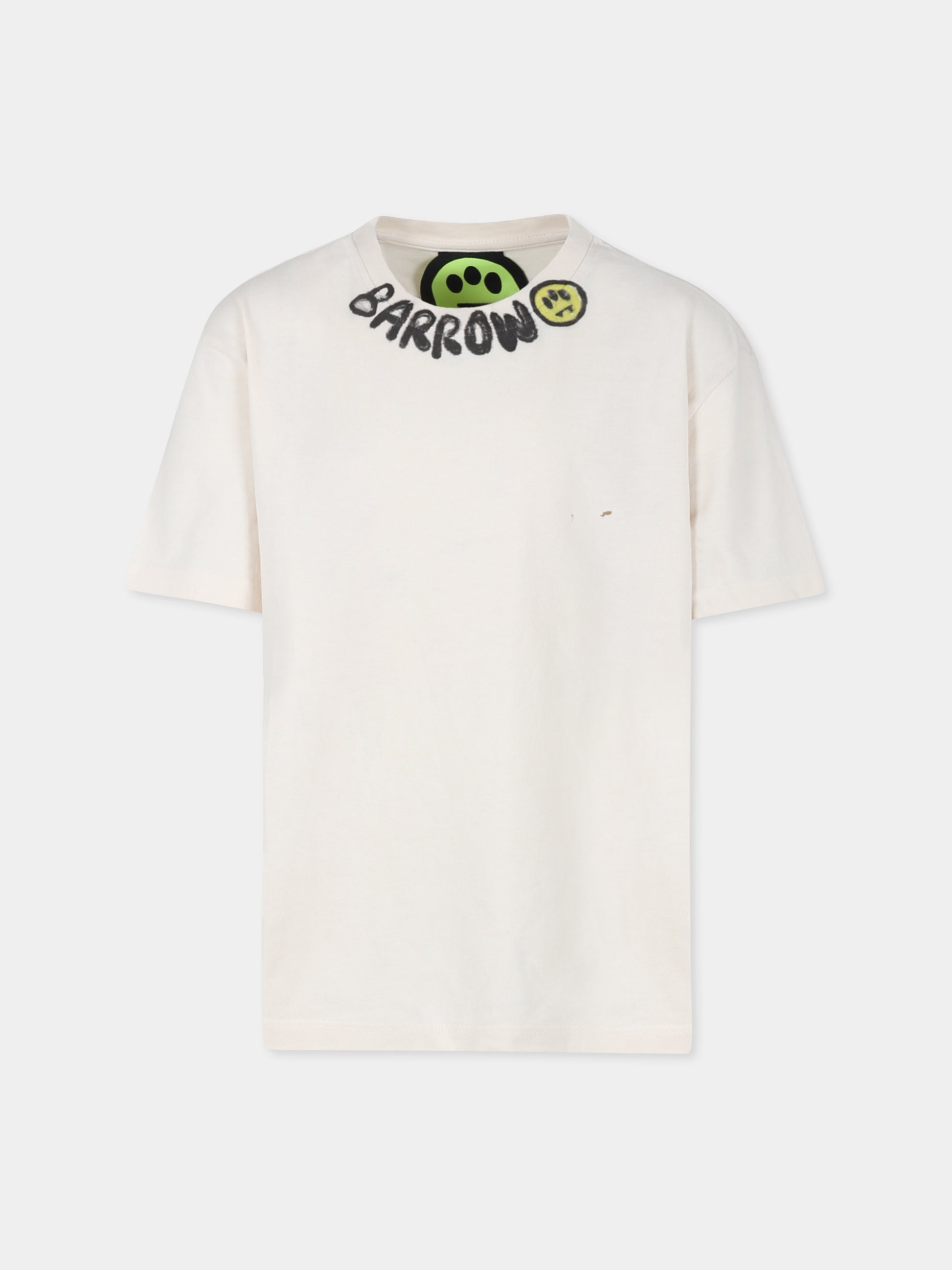 T-shirt avorio per bambini con logo,Barrow,S4BKJUTH028 013