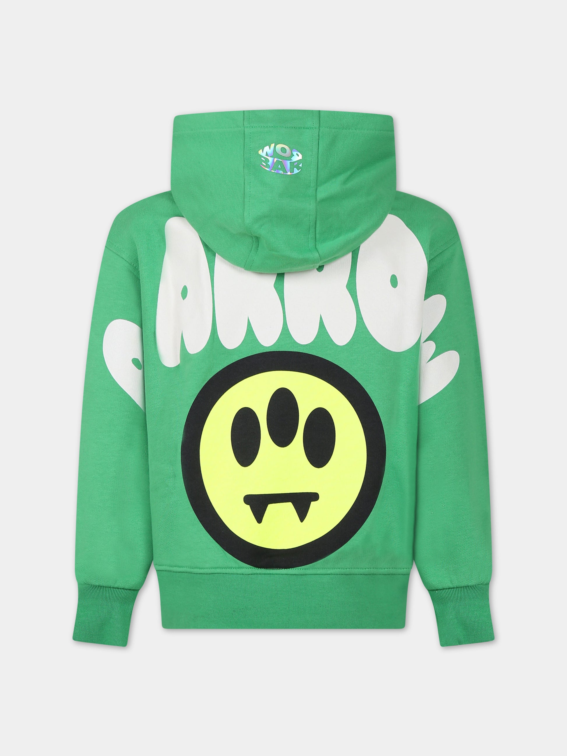 Felpa verde per bambini con logo e iconico smile,Barrow,S4BKJUHS095 BW012