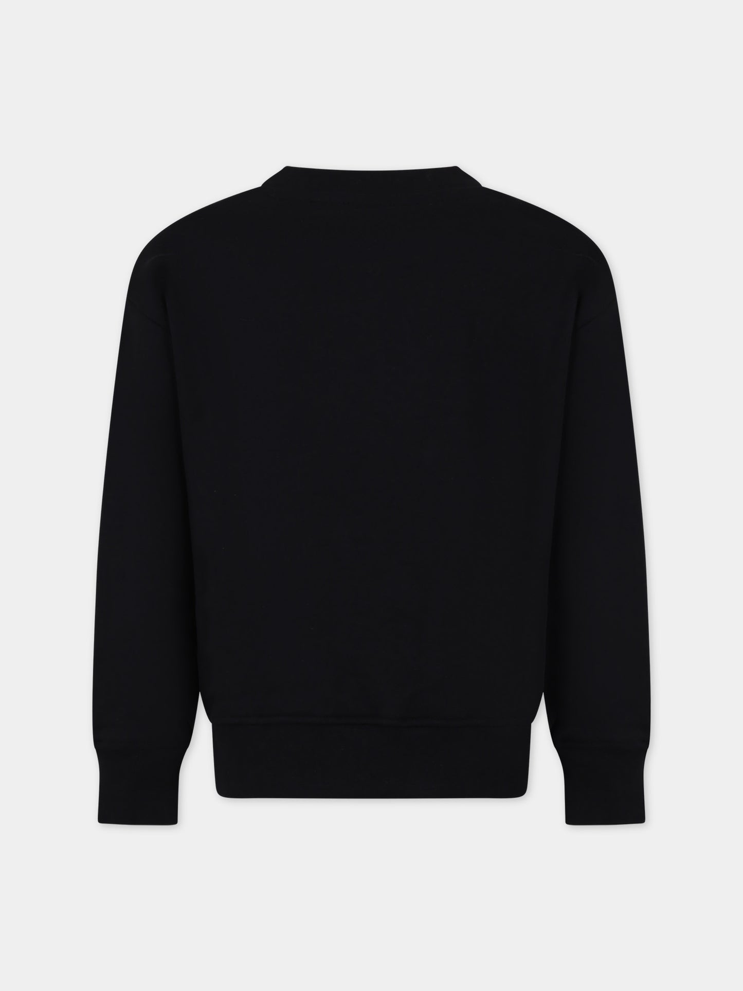 Felpa nera per bambini con logo verde,Msgm Kids,S4MSJUSW023 110