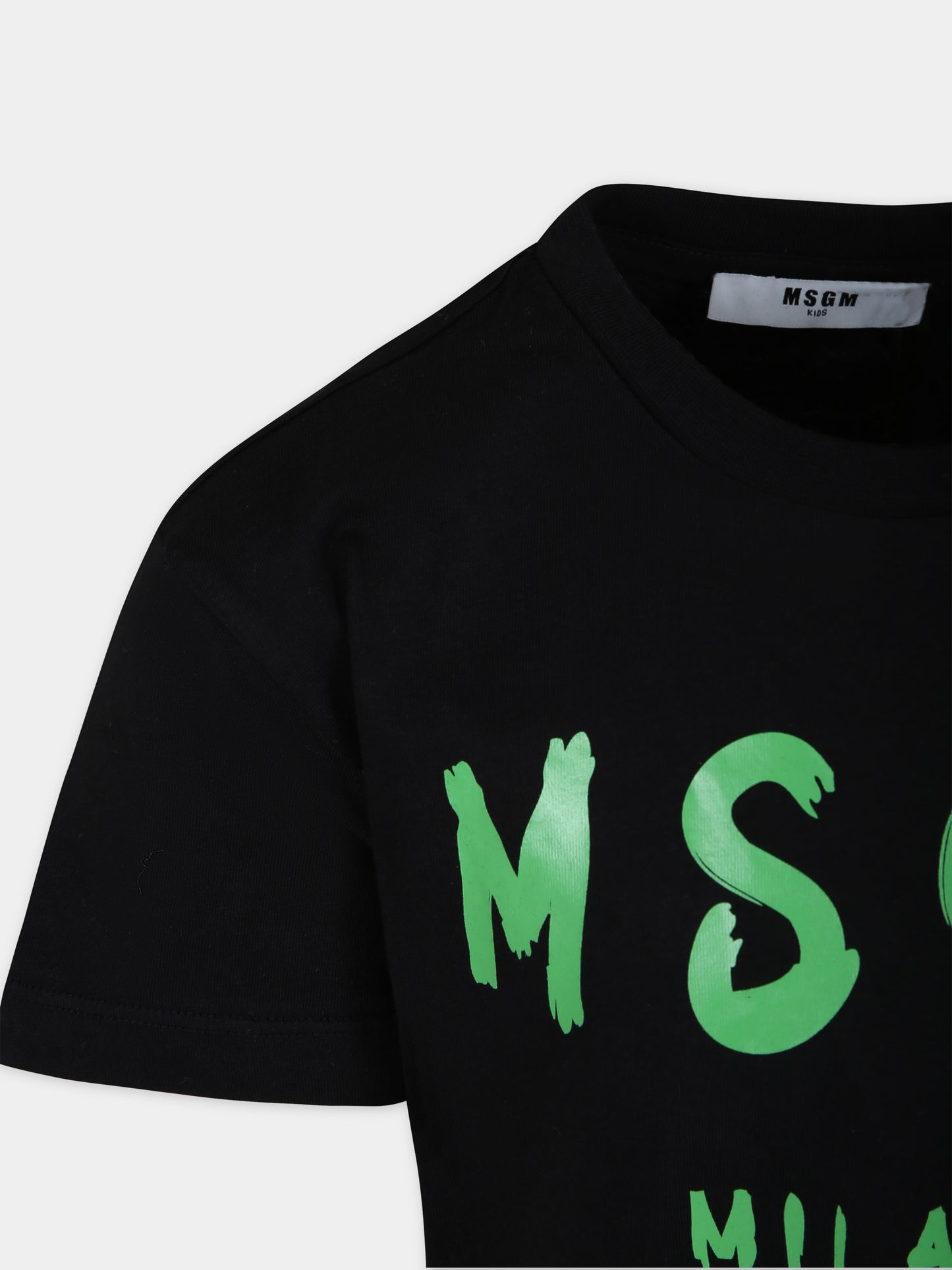 T-shirt nera per bambini con logo,Msgm Kids,S4MSJUTH012 110