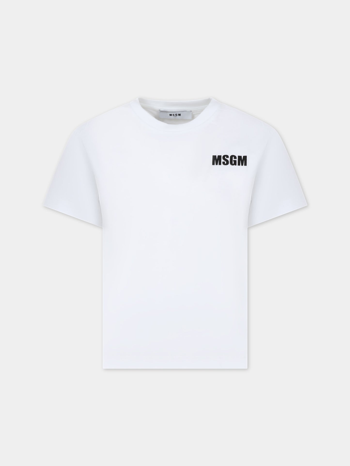 T-shirt bianca per bambini con logo,Msgm Kids,S4MSJUTH005 001
