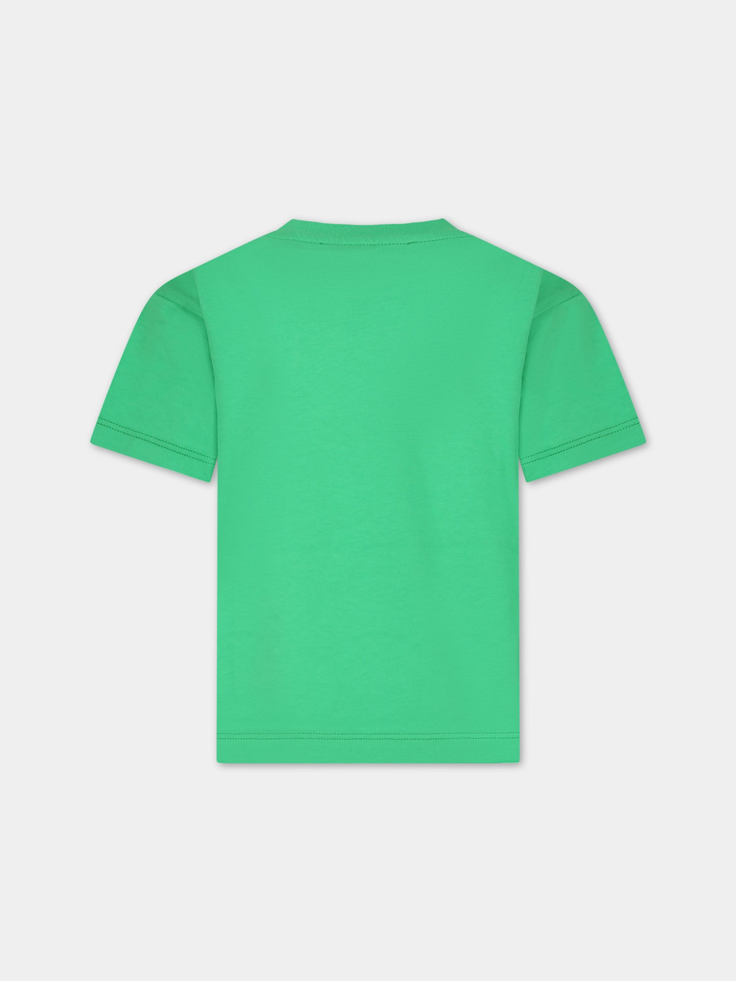 T-shirt verde per bambini con logo,Msgm Kids,S4MSJUTH012 080