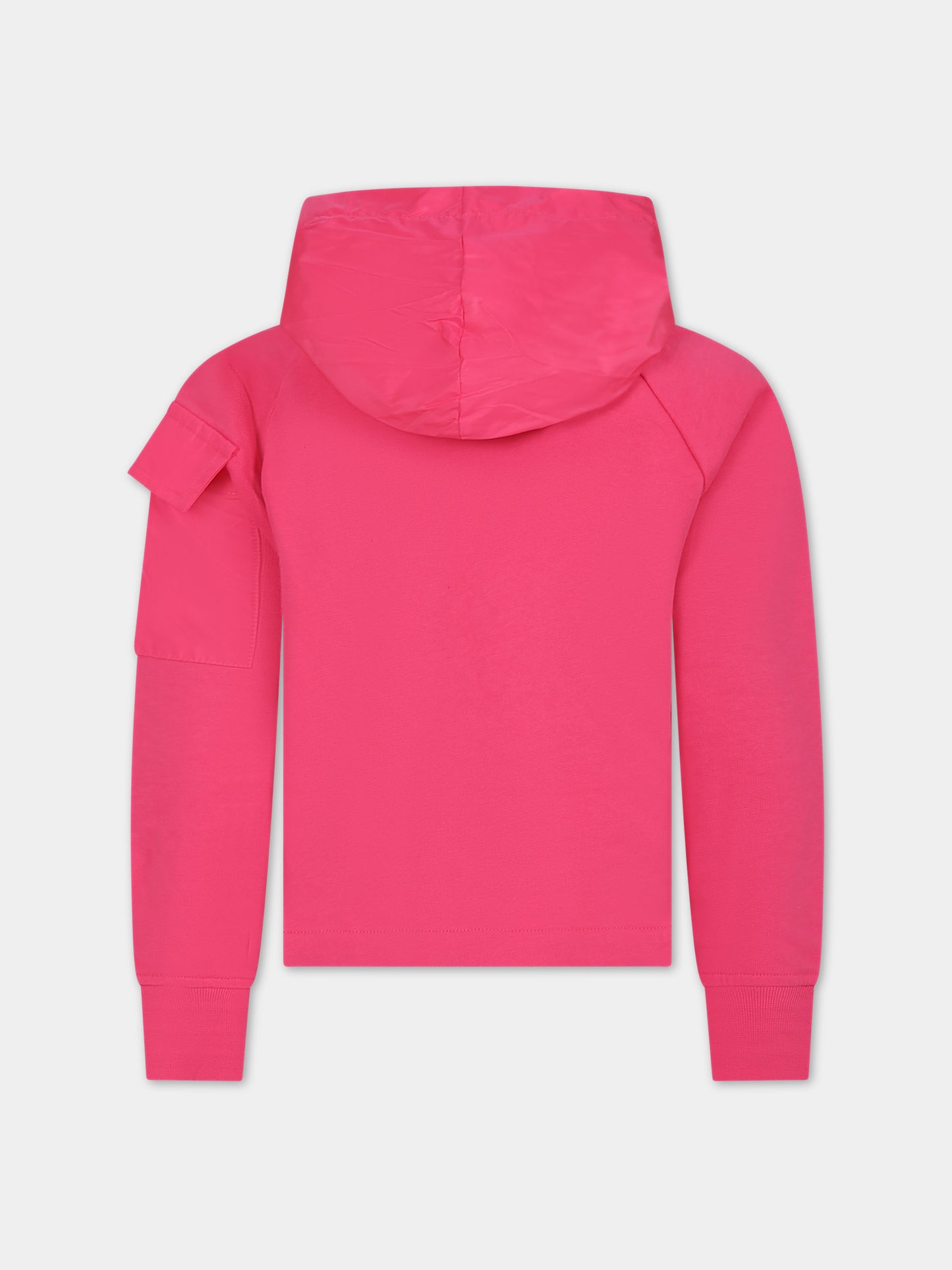 Felpa fucsia per bambina con logo,Msgm Kids,S4MSJGHS032 044