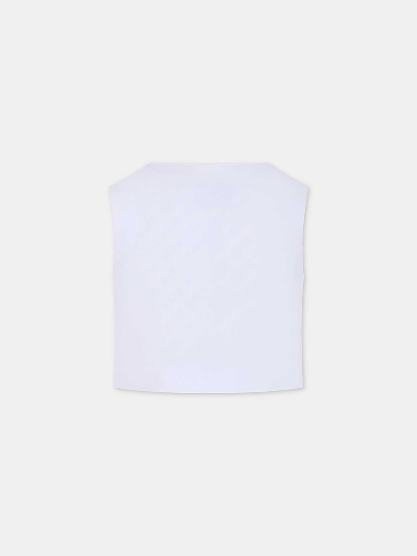 Panciotto bianco per bambina con logo,Msgm Kids,S4MSJGVE157 001