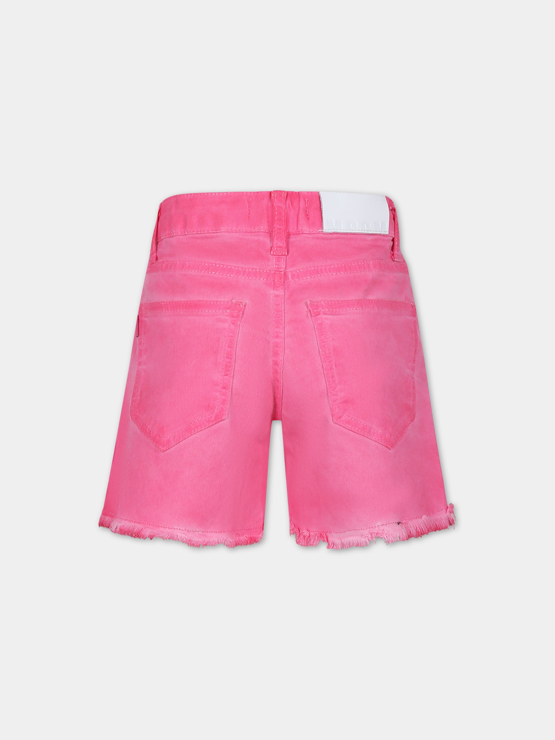Shorts fucsia in denim per bambina,Msgm Kids,S4MSJGSH038 044