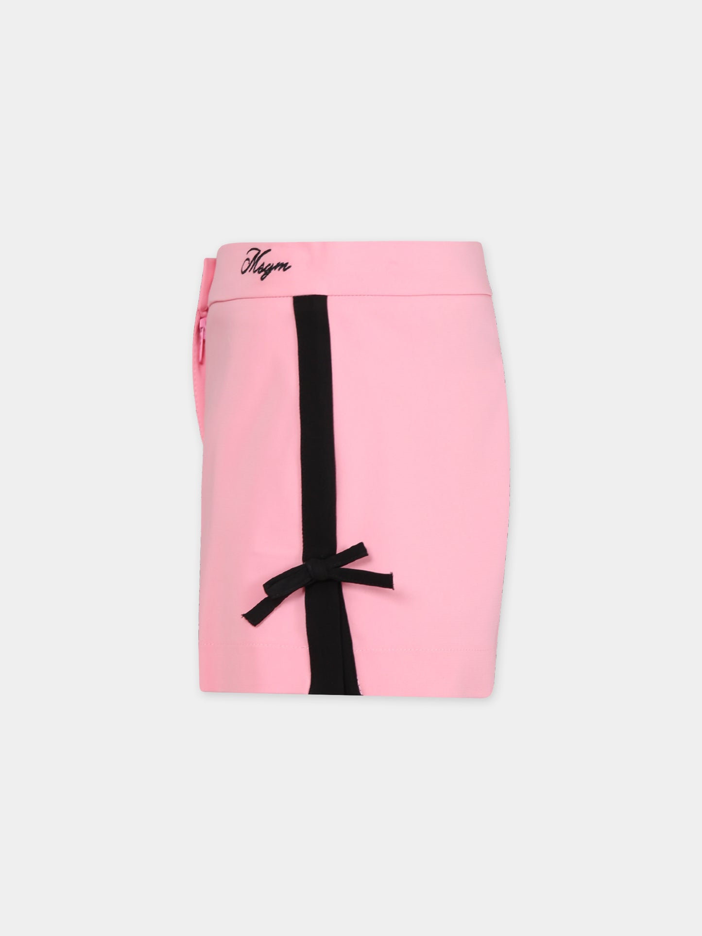 Shorts rosa per bambina con logo,Msgm Kids,S4MSJGSH095 042