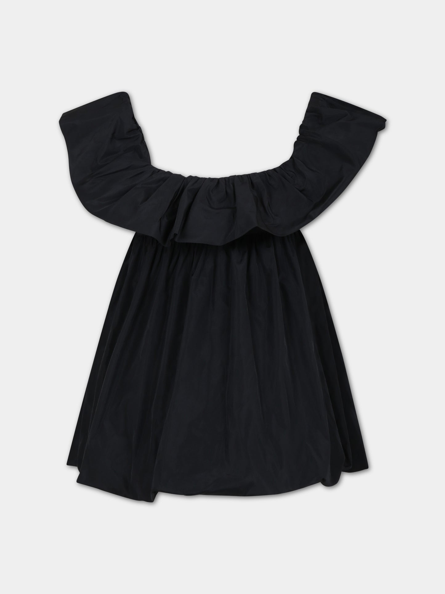 Vestito nero per bambina con rouches,Msgm Kids,S4MSJGDR146 110