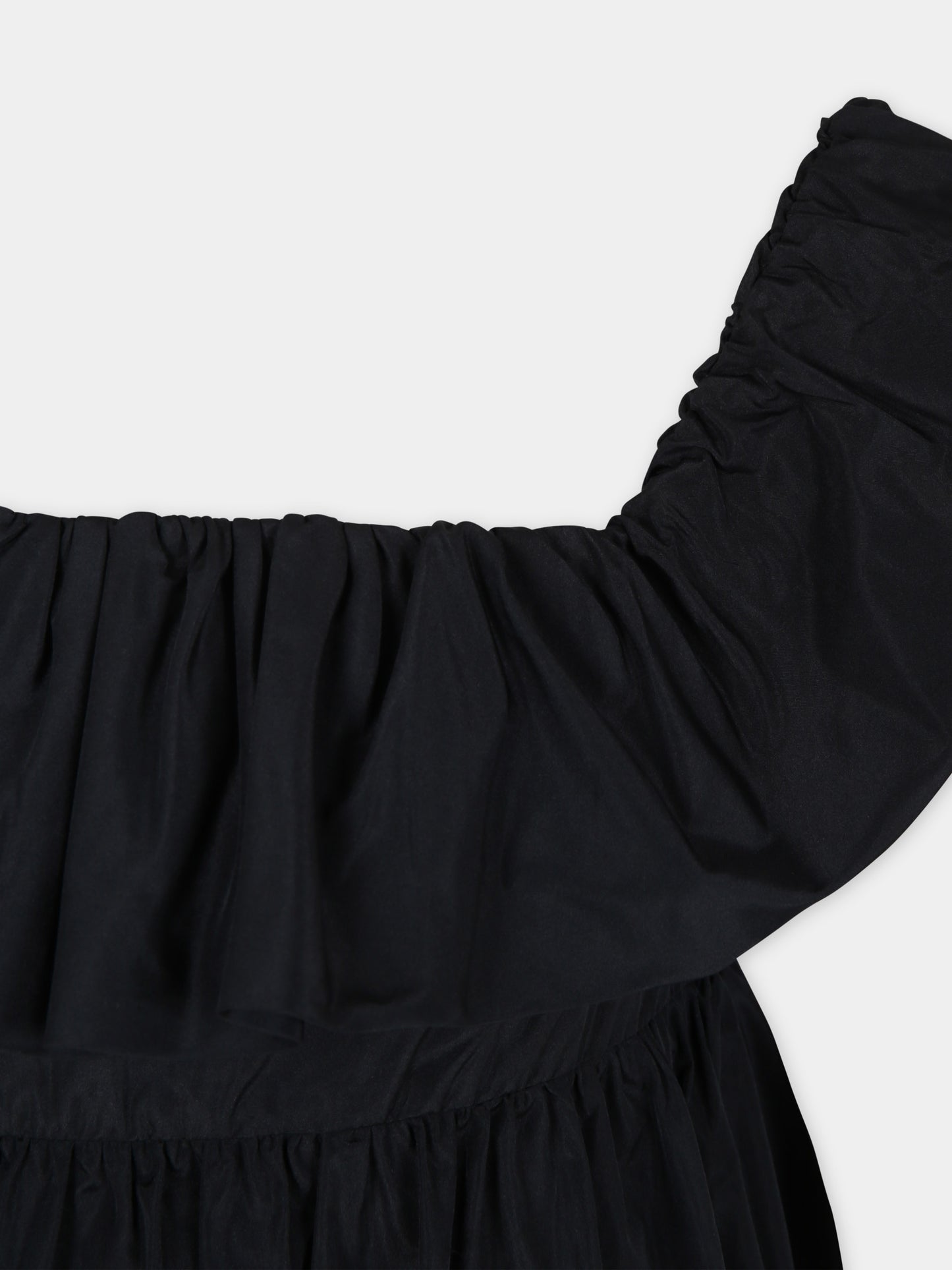 Vestito nero per bambina con rouches,Msgm Kids,S4MSJGDR146 110