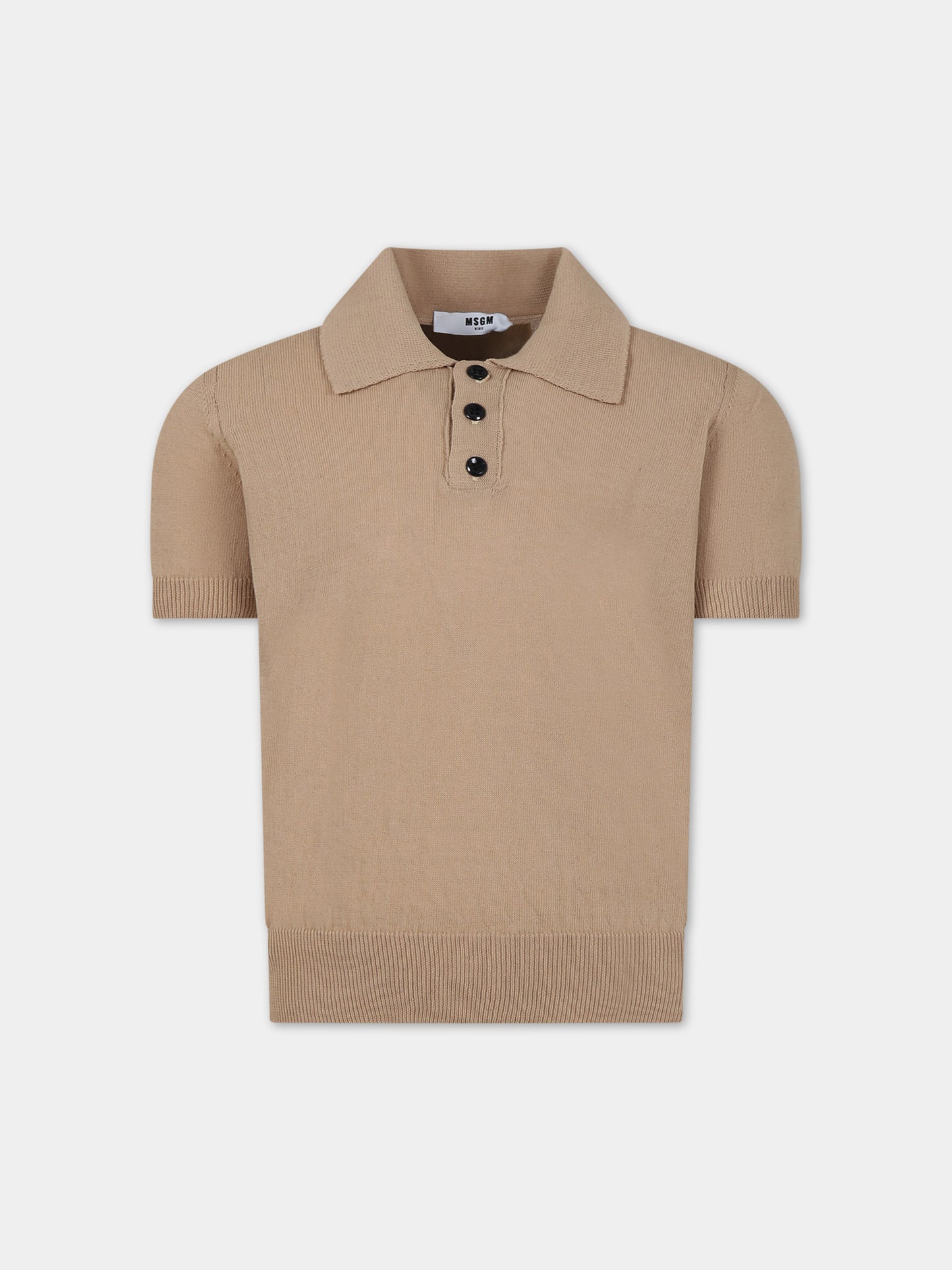 Polo beige per bambino,Msgm Kids,S4MSJBJP209 015