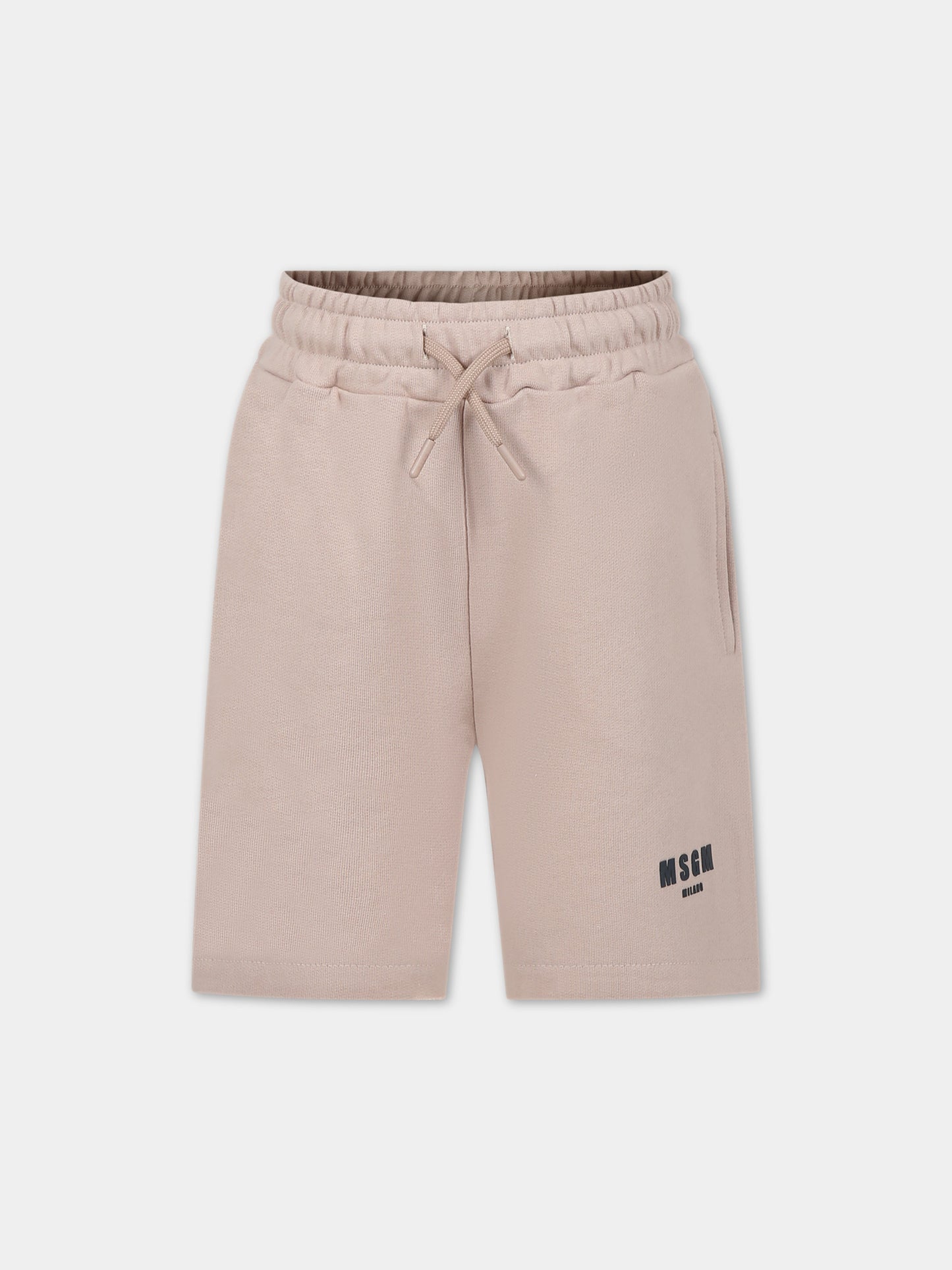 Shorts beige per bambino con logo,Msgm Kids,S4MSJBBE268 015