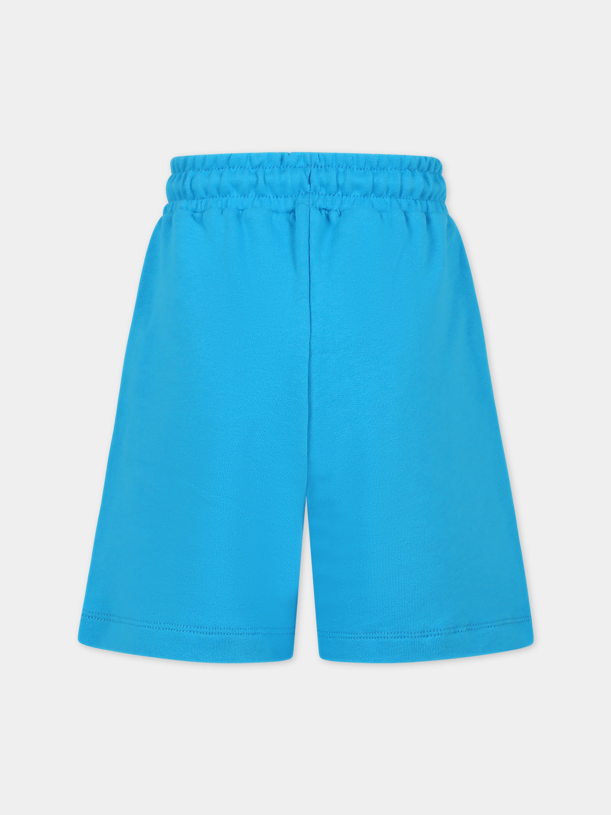 Shorts azzurri per bambino con logo,Msgm Kids,S4MSJBBE278 051