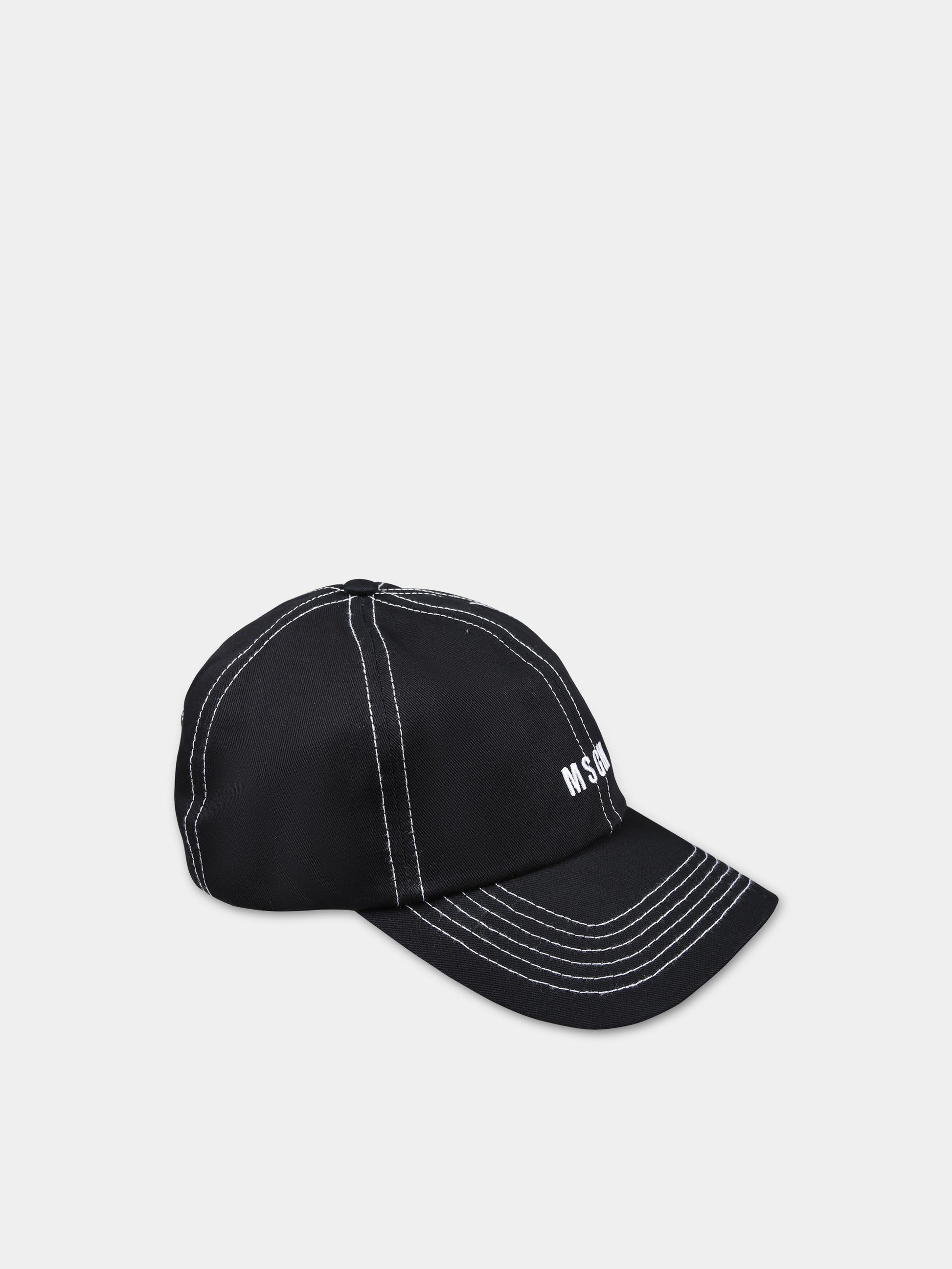 Cappello nero con visiera per bambino,Msgm Kids,S4MSJUBC042 110