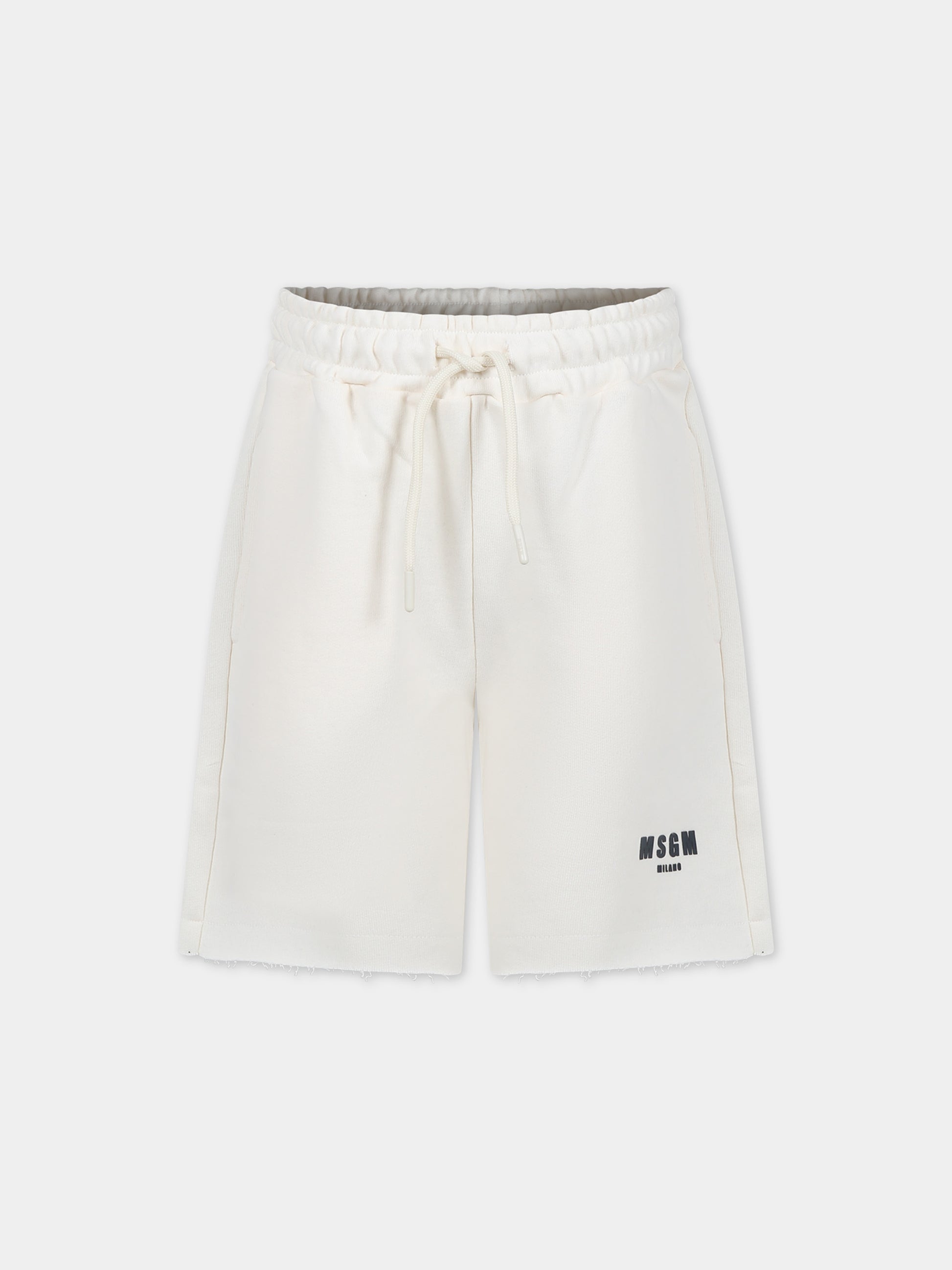 Shorts avorio per bambino con logo,Msgm Kids,S4MSJBBE268 013