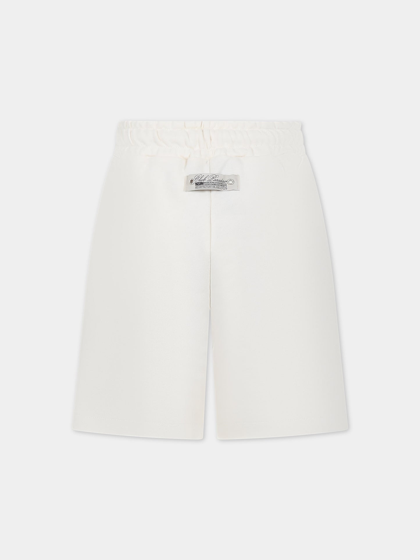 Shorts avorio per bambino con logo,Msgm Kids,S4MSJBBE268 013