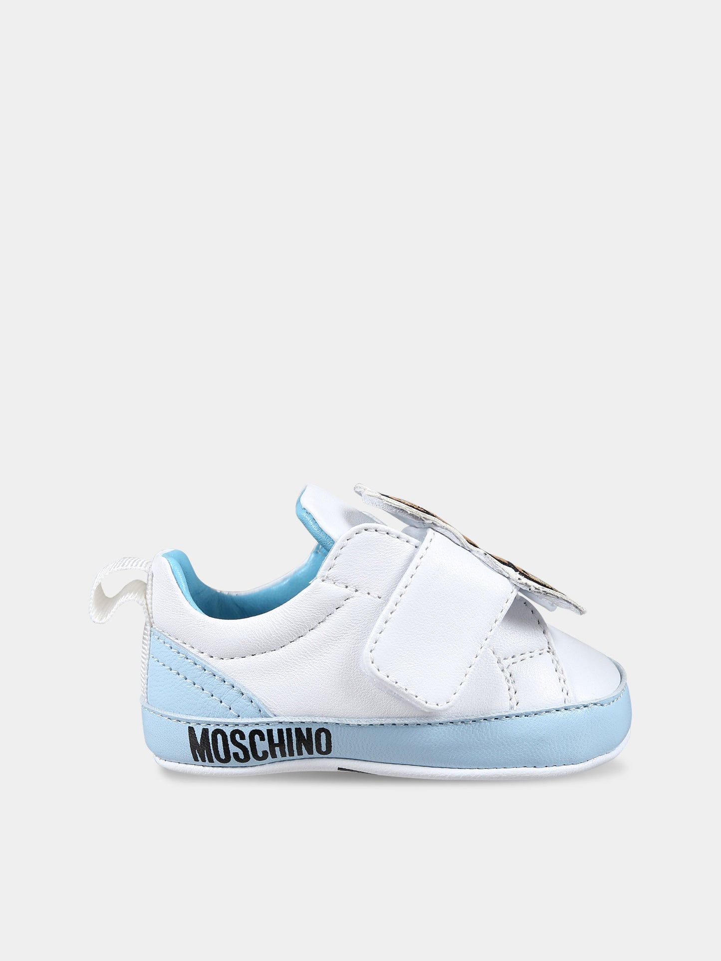Sneakers bianche per neonato con Teddy Bear,Moschino Kids,77279 2