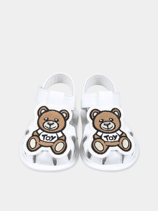 Ragnetti bianchi per neonati con Teddy Bear,Moschino Kids,77254 3