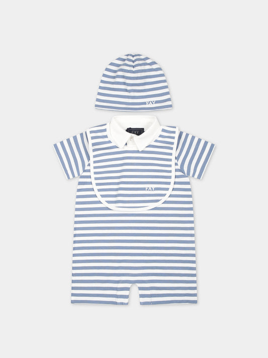 Completo celeste per neonato con logo,Fay Kids,FUB500 Z2137 100AZ
