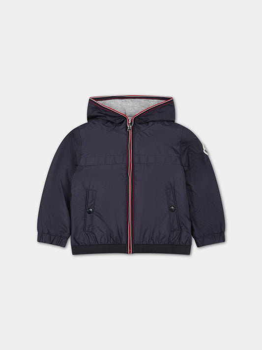 Giacca a vento Anton blu per neonati con logo,Moncler Kids,951 1A00042 68352 742