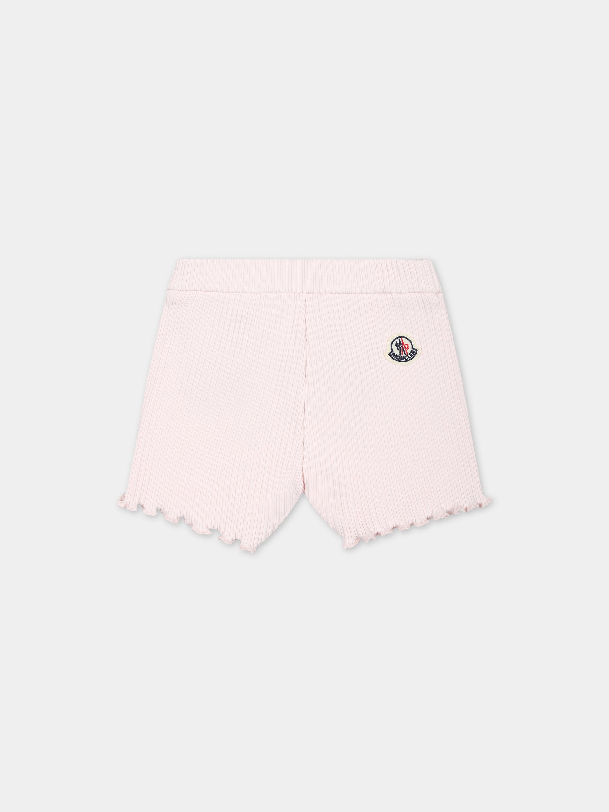 Shorts sportivo rosa per neonata con logo,Moncler Kids,951 8H00004 89ADL 503