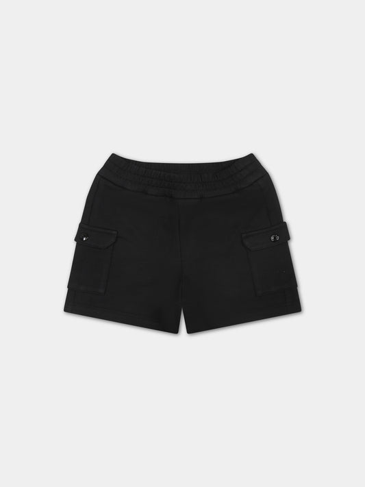 Shorts sportivo nero per neonato,Moncler Kids,951 8H00006 809AC 999