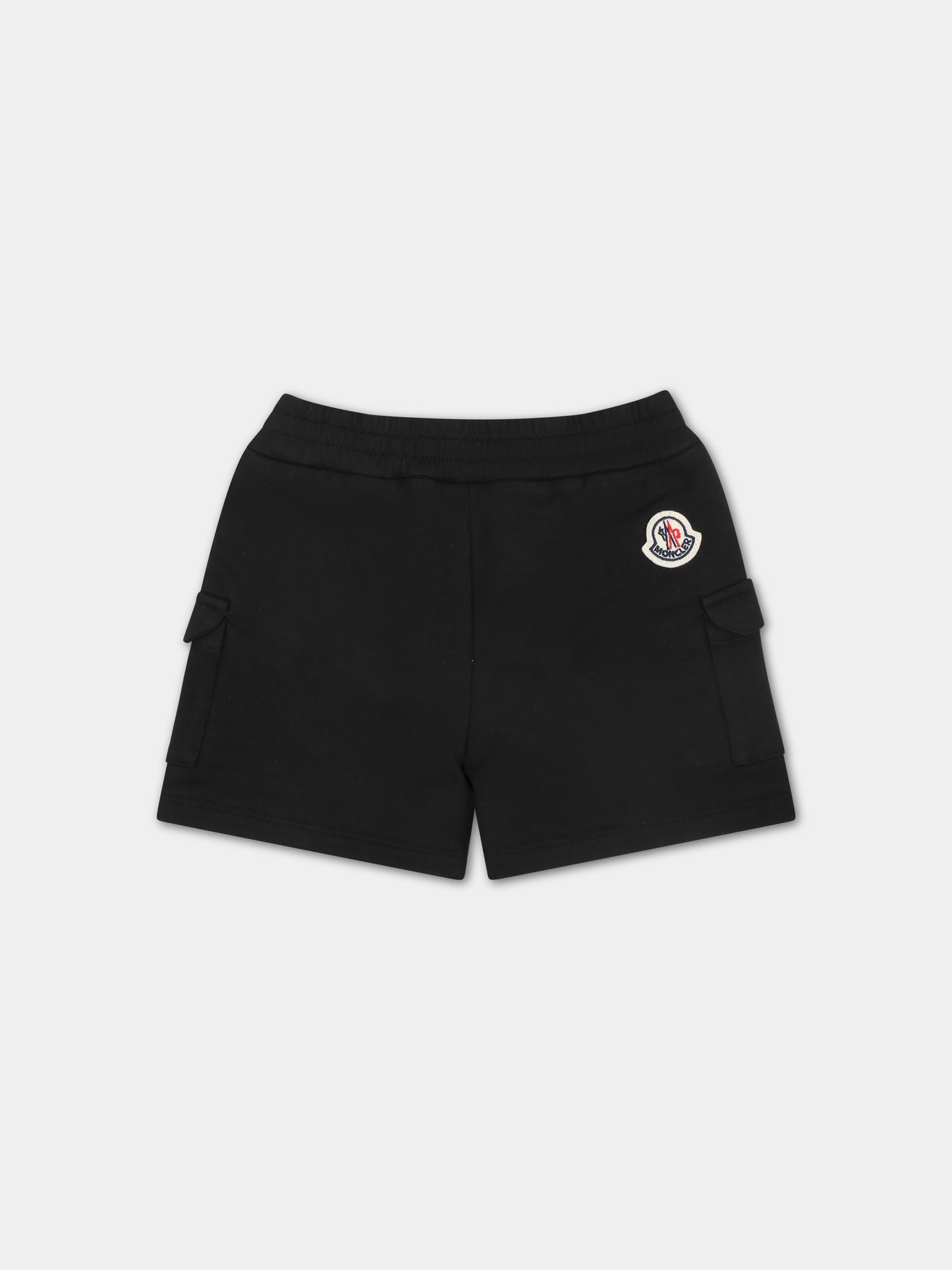 Shorts sportivo nero per neonato,Moncler Kids,951 8H00006 809AC 999