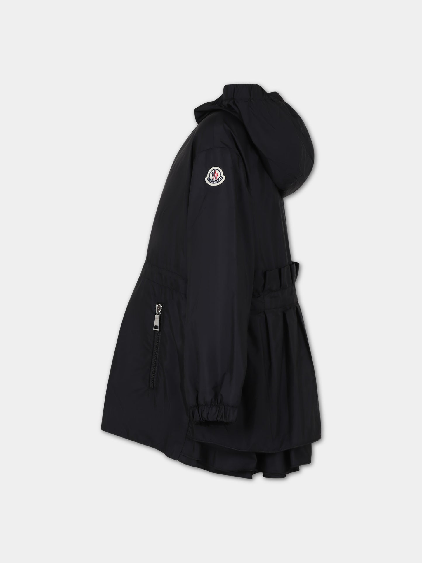 Giacca a vento Wete nera per bambina con logo,Moncler Kids,954 1A00113 5968E 999