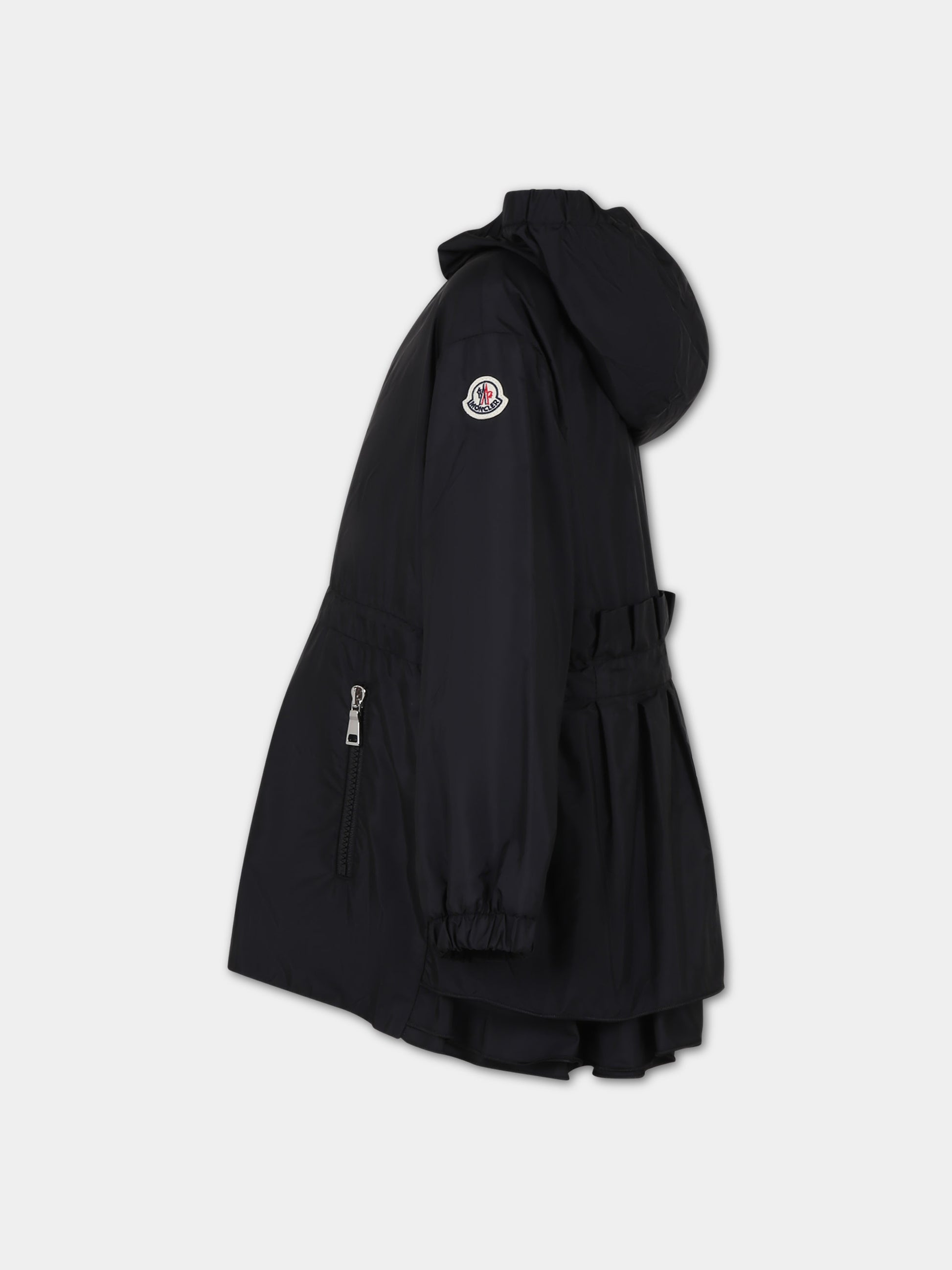 Giacca a vento Wete nera per bambina con logo,Moncler Kids,954 1A00113 5968E 999