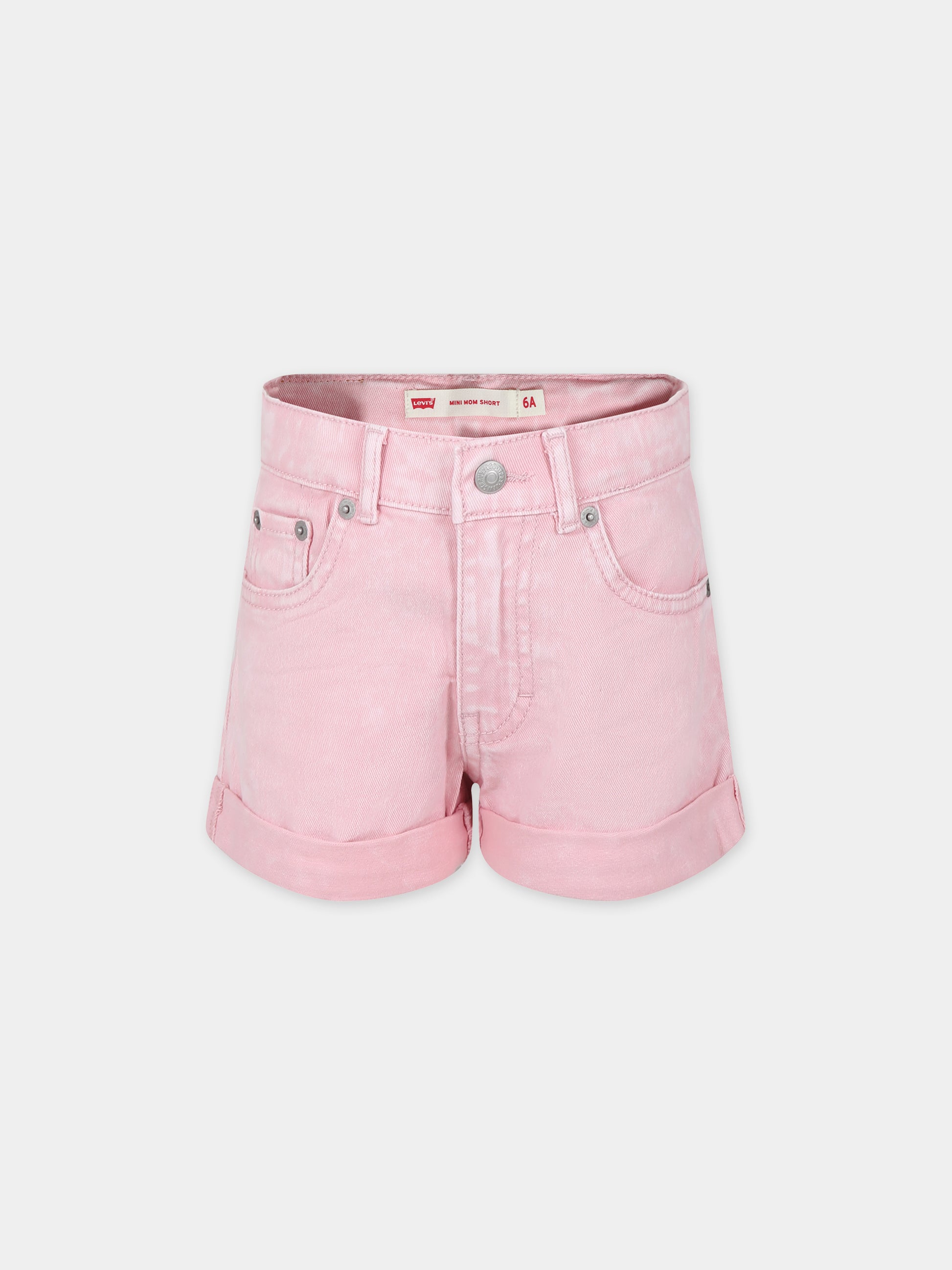 Shorts rosa per bambina con logo,Levi's Kids,24SMLK3EK167 AGX