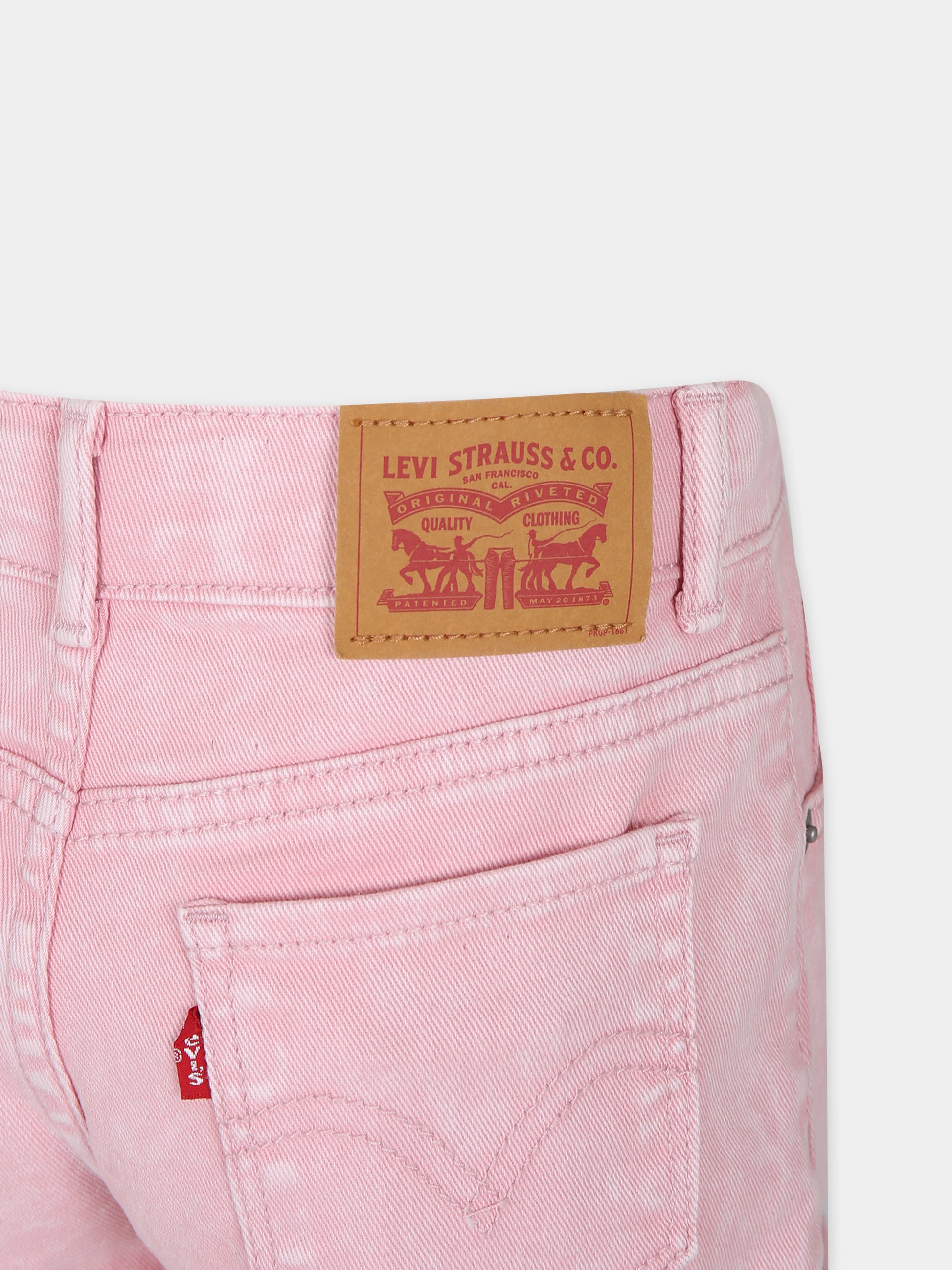 Shorts rosa per bambina con logo,Levi's Kids,24SMLK3EK167 AGX