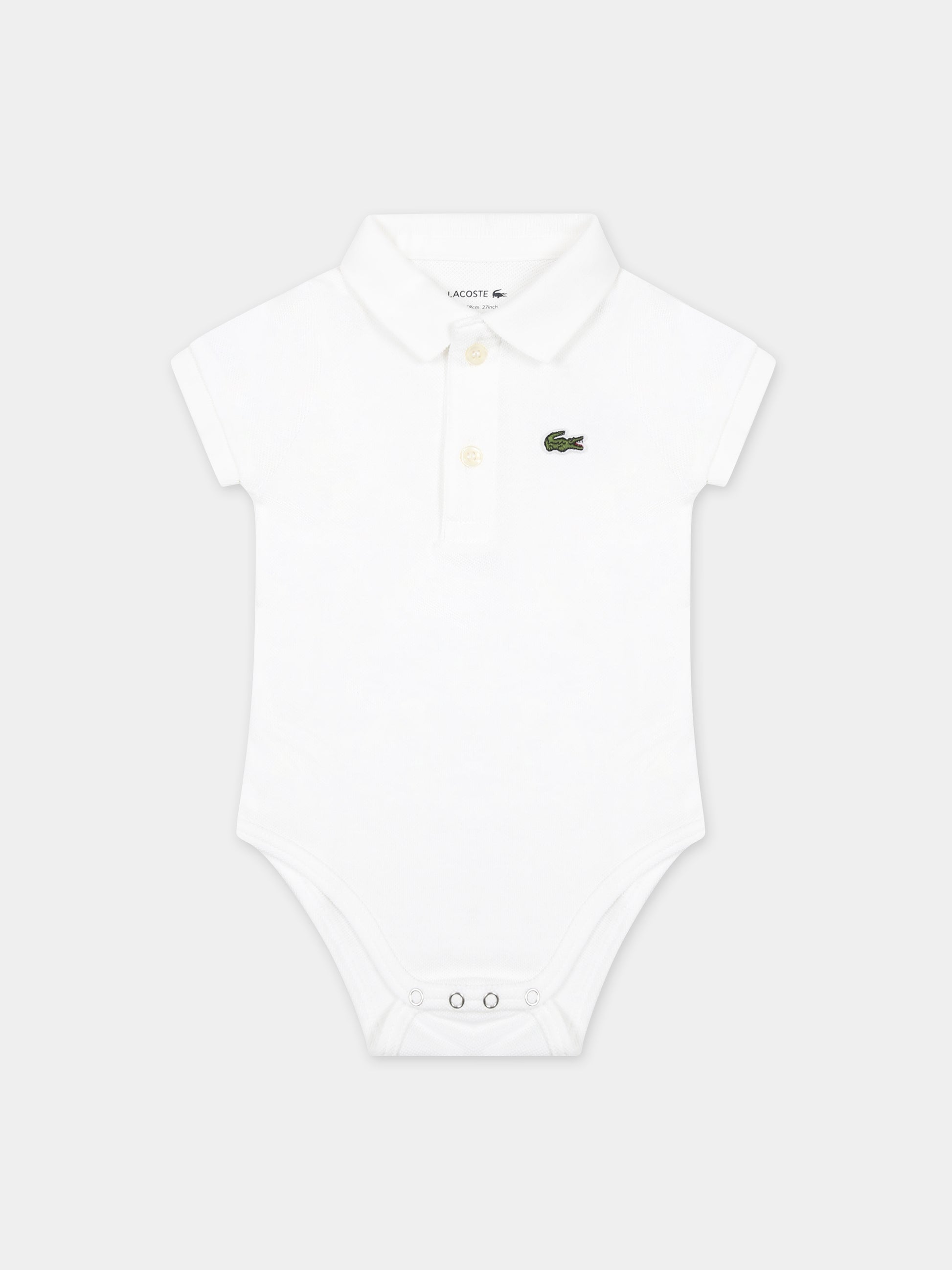 Body bianco per neonati con coccodrillo,Lacoste,4J6963 001