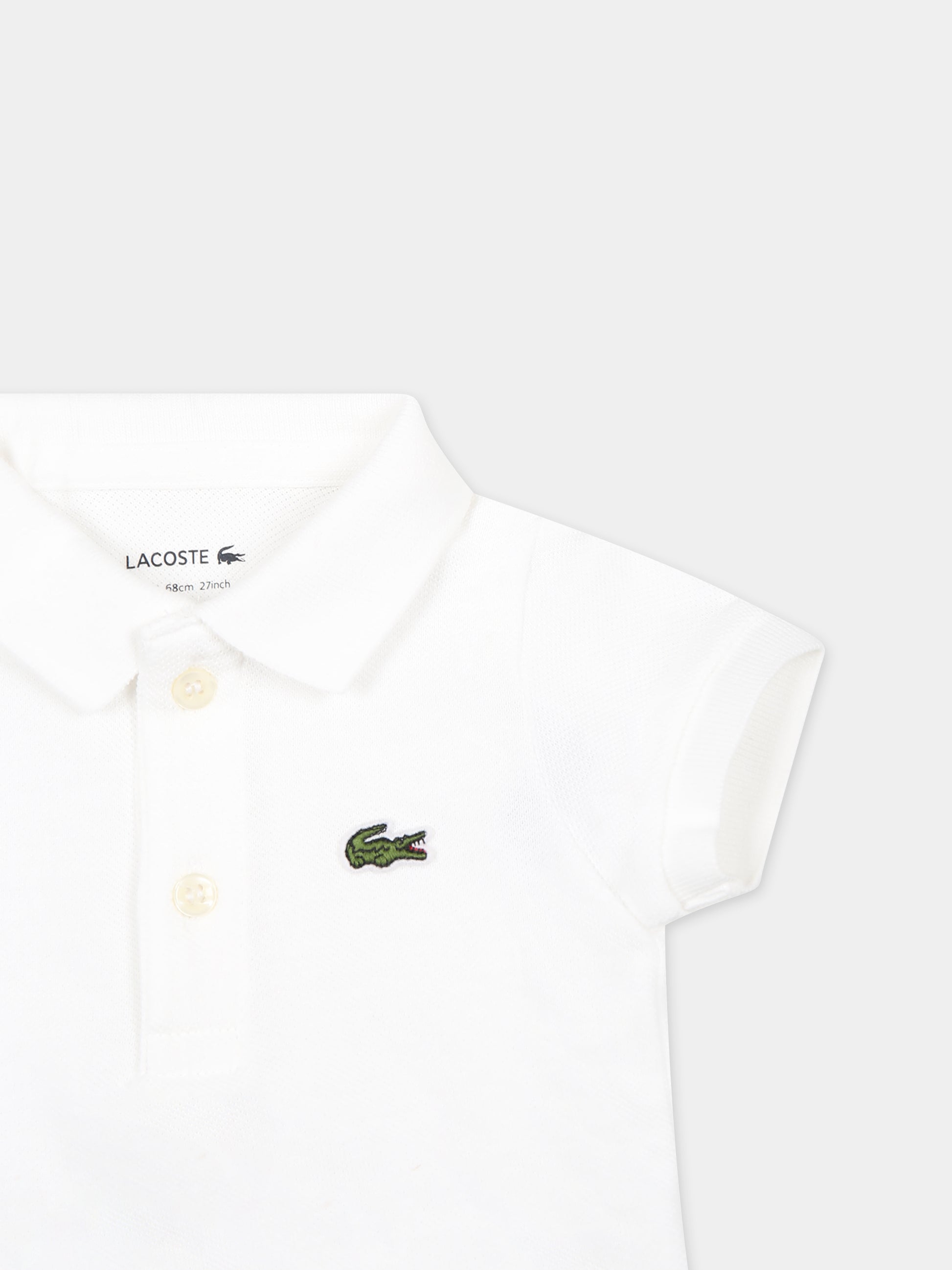 Body bianco per neonati con coccodrillo,Lacoste,4J6963 001
