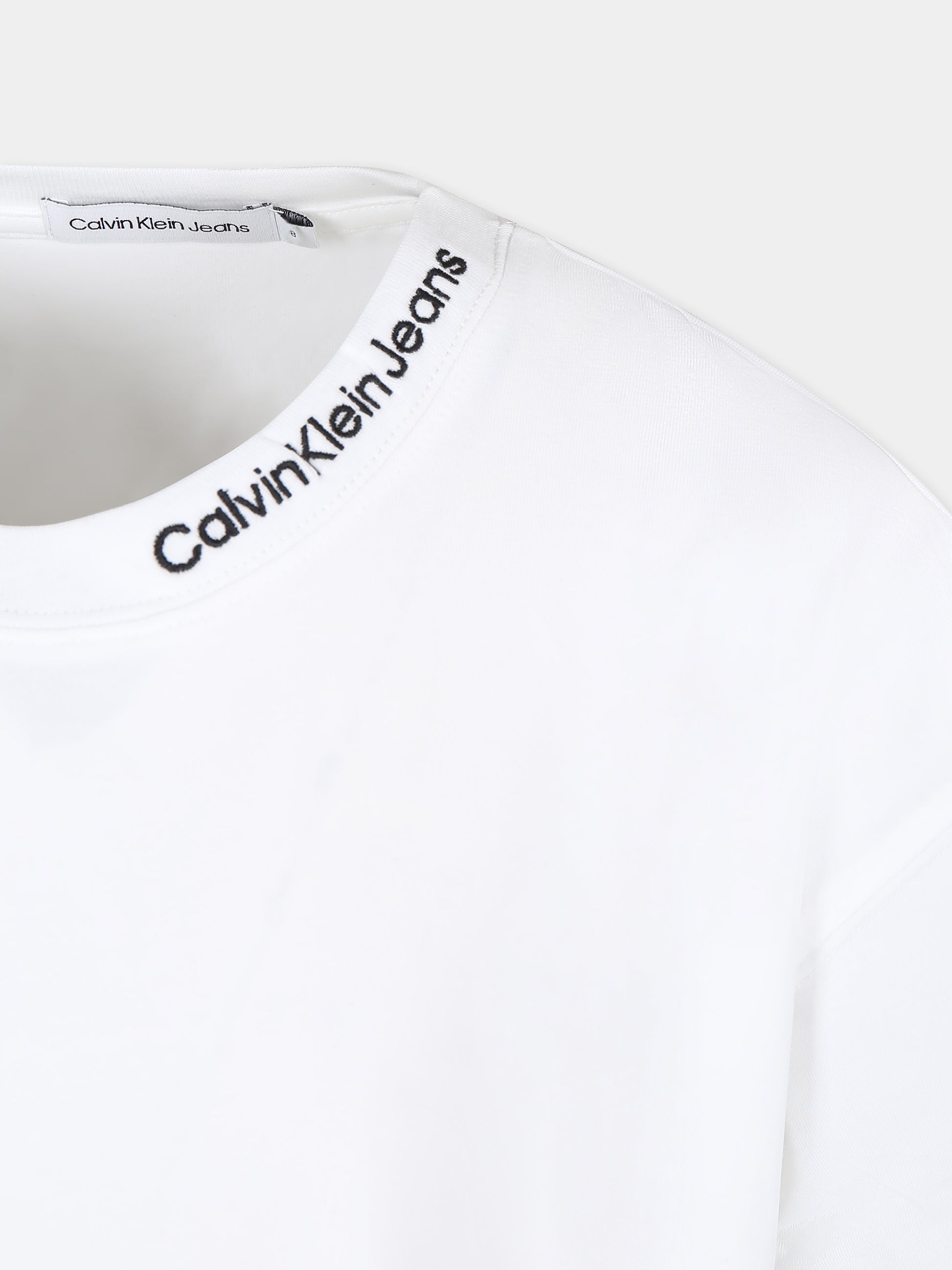 T-shirt bianca per bambino con logo,Calvin Klein Kids,24SMCKIB0IB02032 YAF