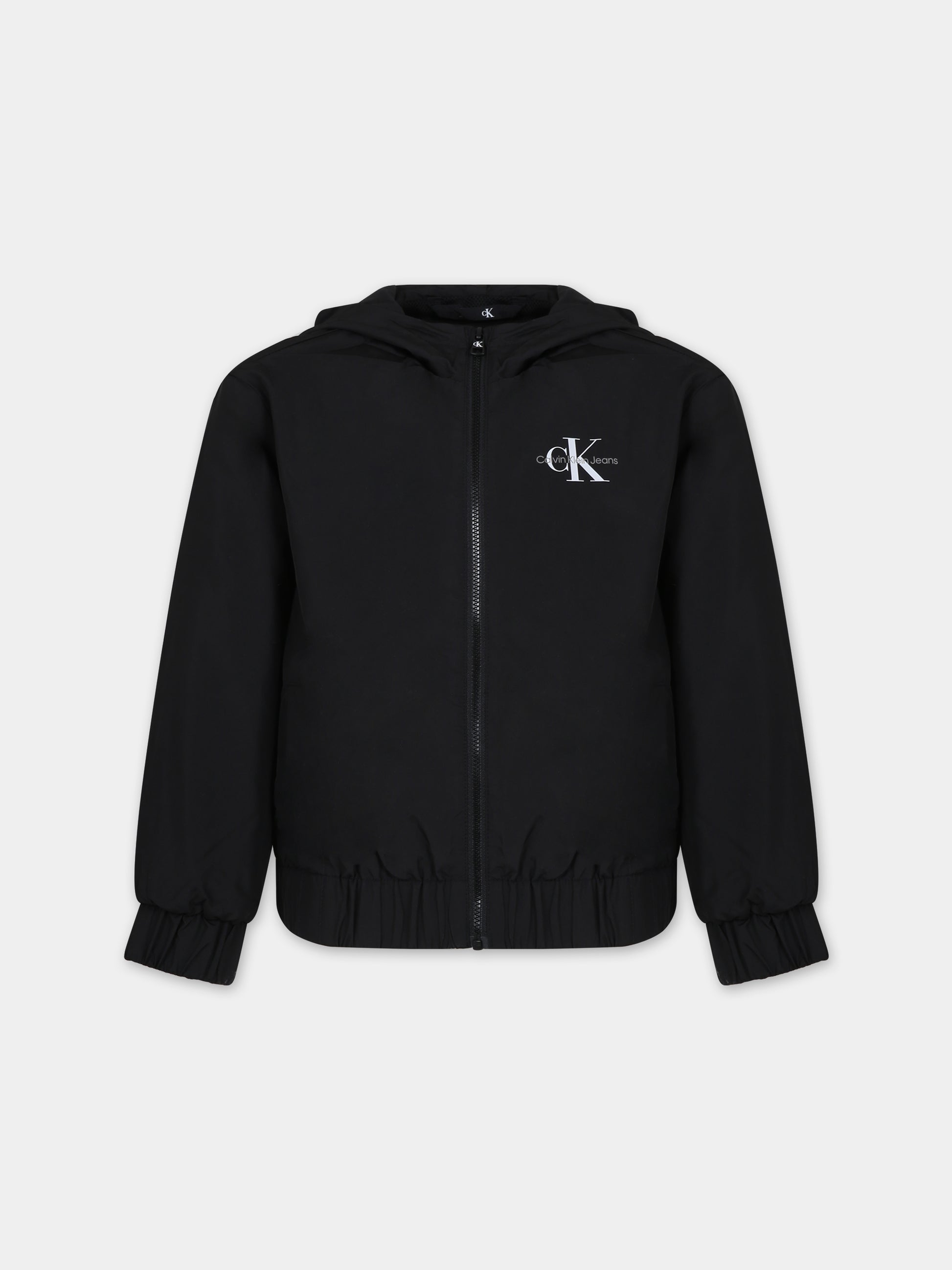 Giacca a vento nera per bambino con logo,Calvin Klein Kids,24SMCKIB0IB02091 BEH