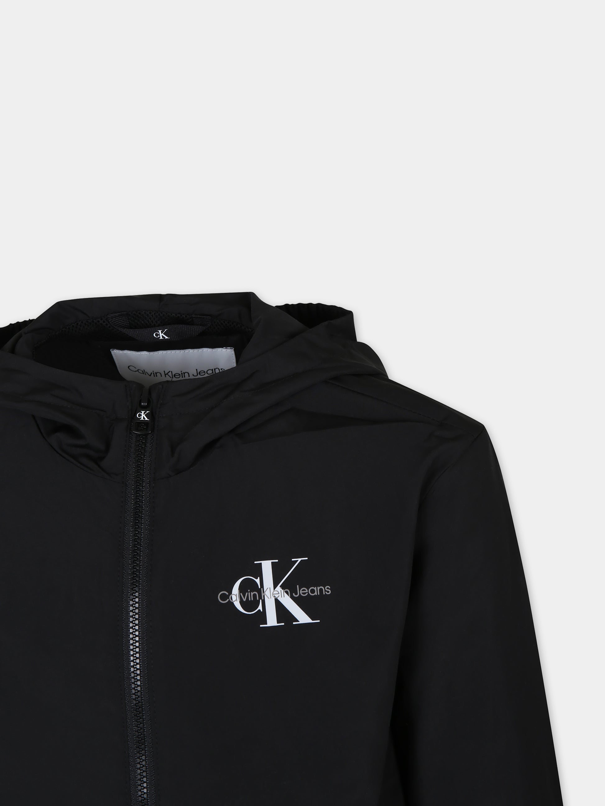 Giacca a vento nera per bambino con logo,Calvin Klein Kids,24SMCKIB0IB02091 BEH