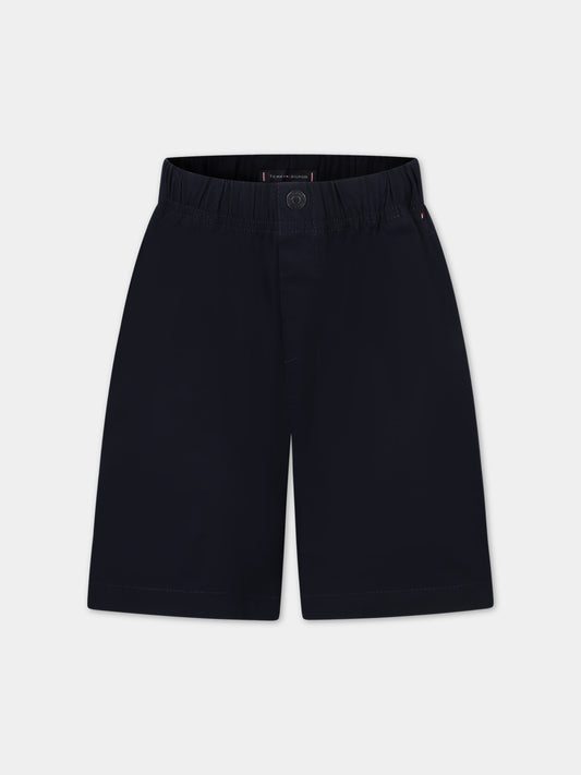 Shorts casual blu per bambino con logo,Tommy Hilfiger Junior,24SMTHKB0KB08896 DW5