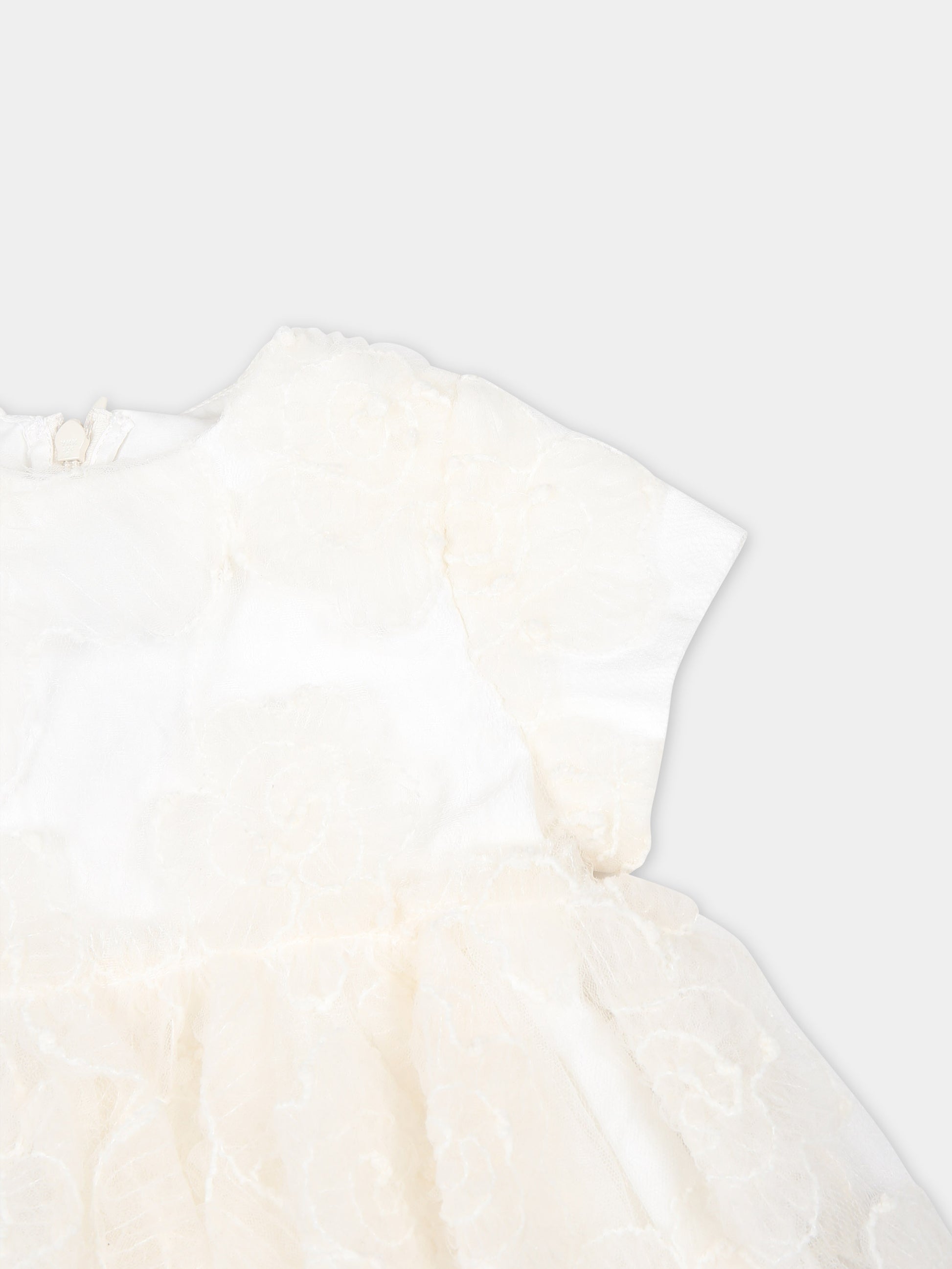 Vestito avorio per neonata con fiori,Simonetta,SU1171 U0146 104