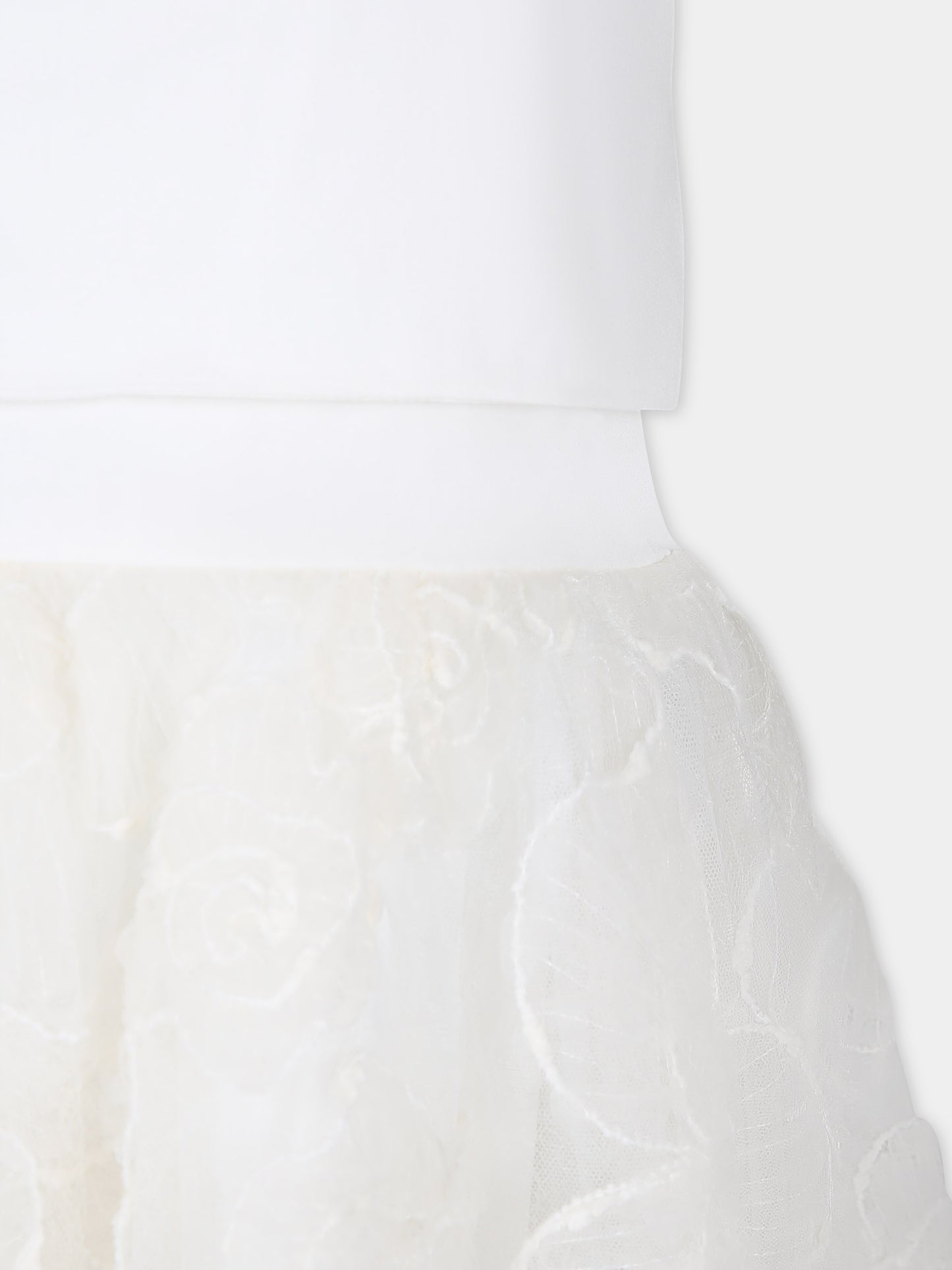 Vestito avorio per bambina con fiori,Simonetta,SU1D02 S0177 104