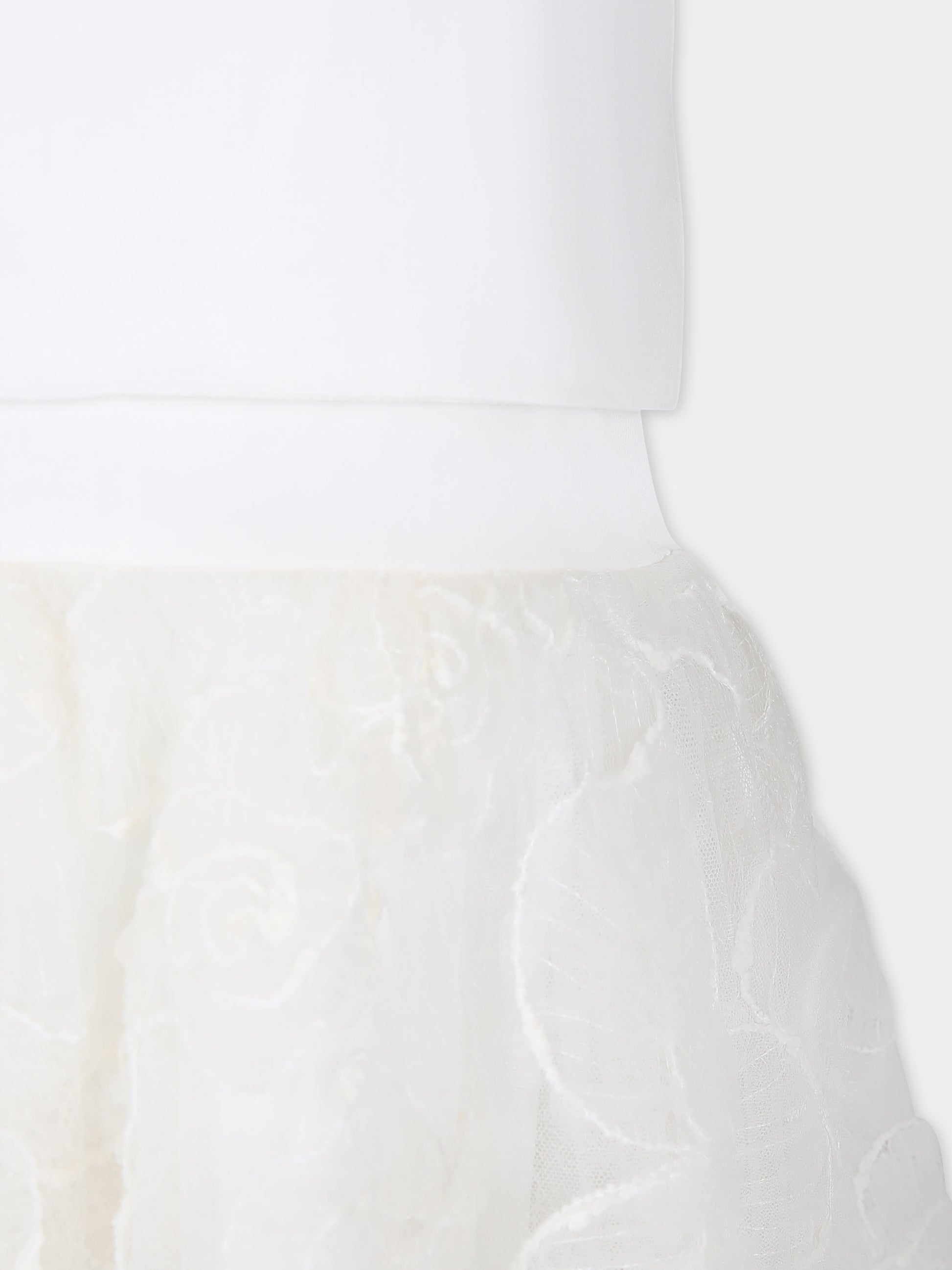 Vestito avorio per bambina con fiori,Simonetta,SU1D02 S0177 104