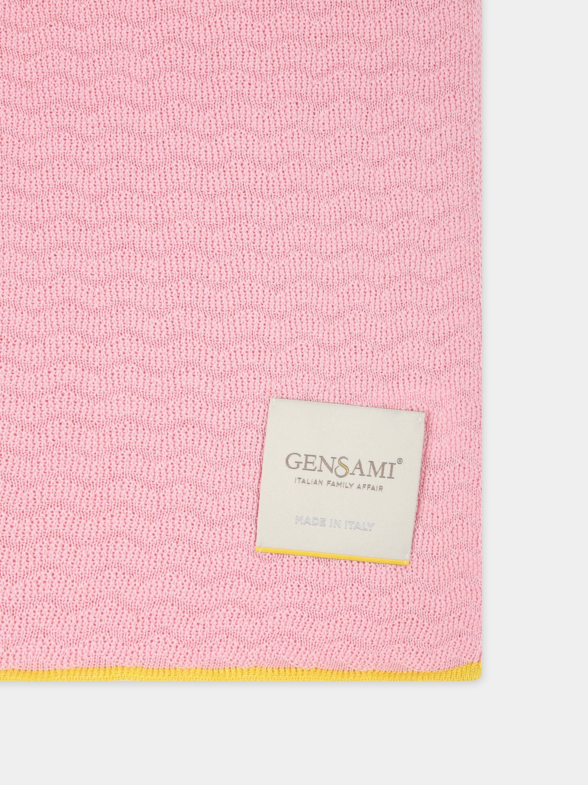 Coperta rosa per neonata con logo,Gensami,COP01 B ONDA SUMMER PINK