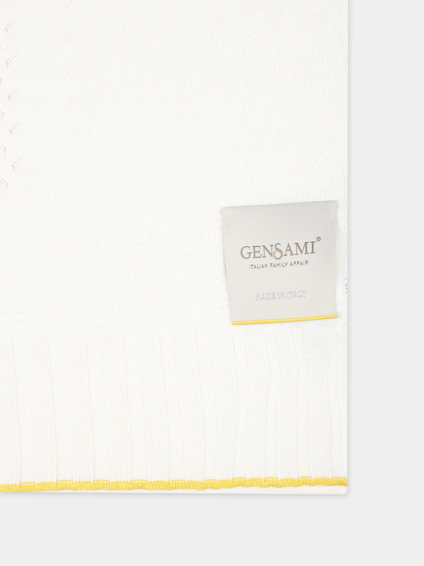 Coperta bianca per neonati con logo,Gensami,COP01 B TRE WHITE