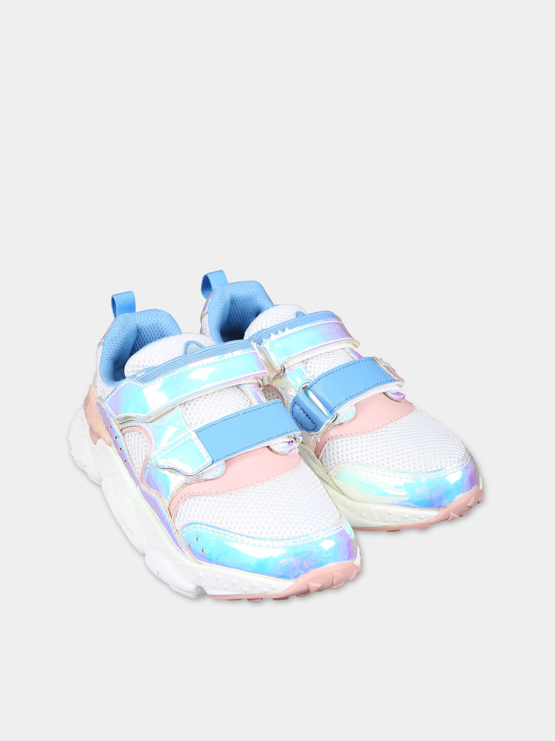 Sneakers Akio bianche per bambina con logo,Flower Mountain,2N53 001 2016996 11