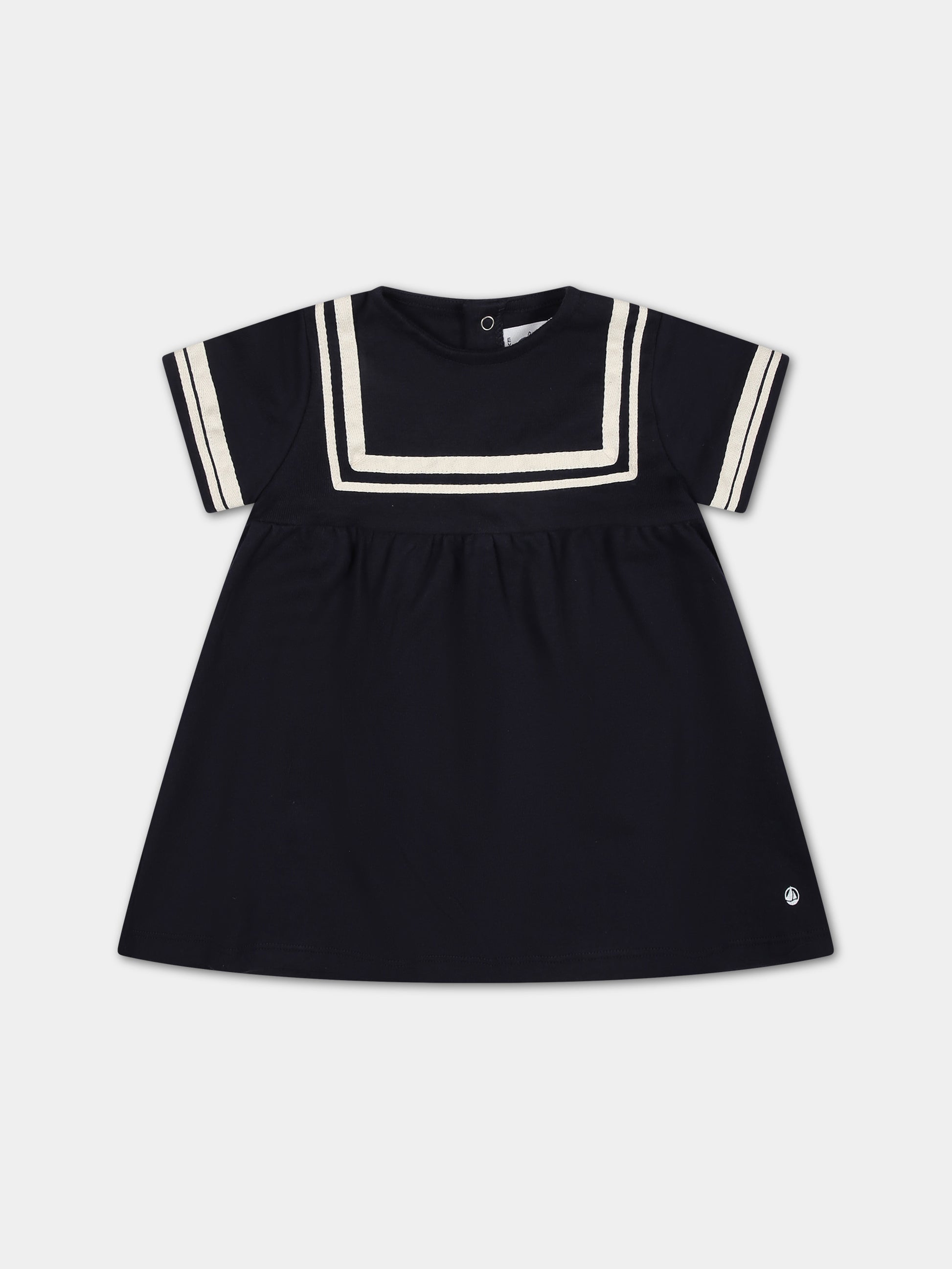 Vestito blu per neonata,Petit Bateau,A0A1R 01 SMOKING