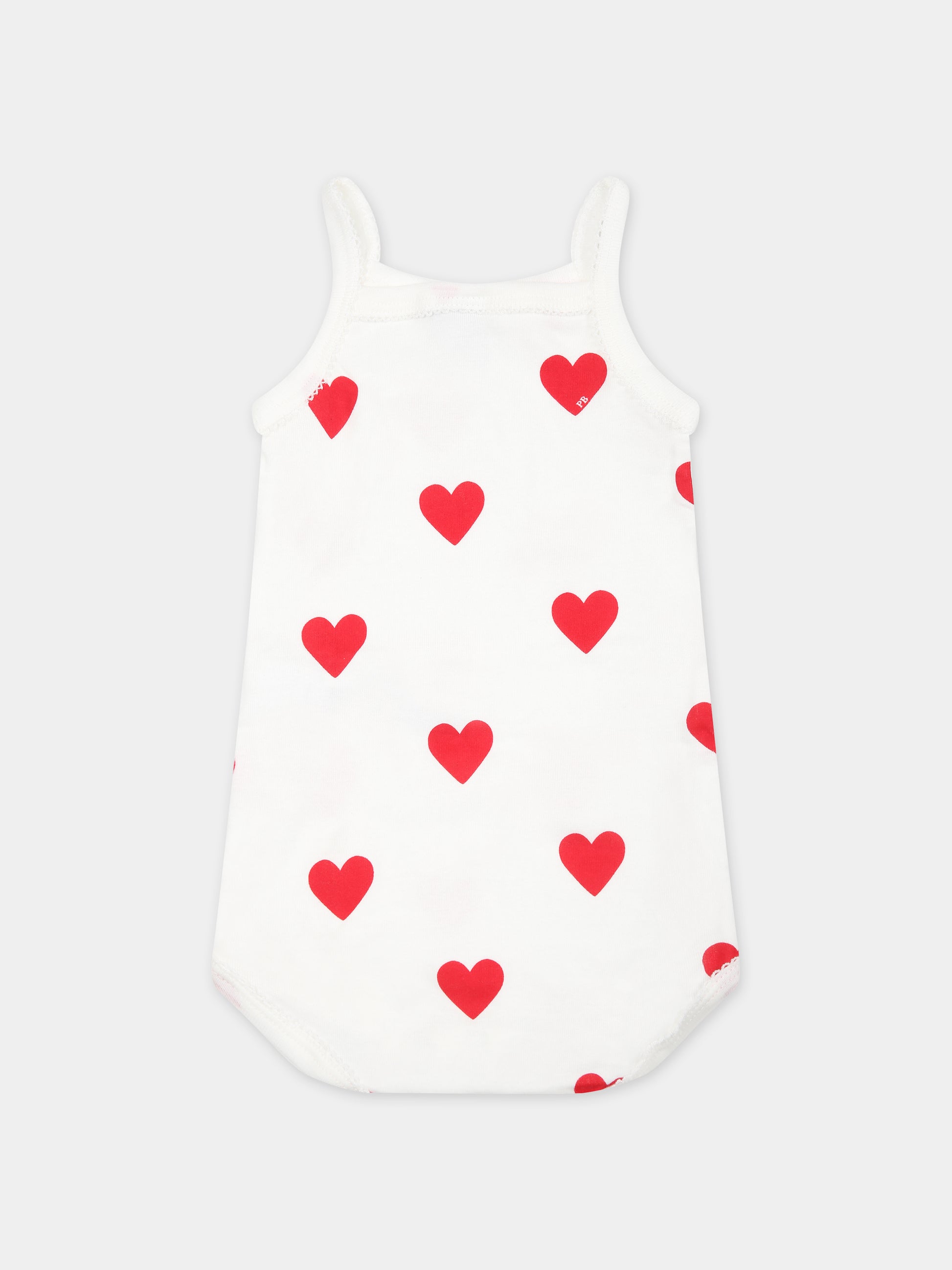 Set bianco per neonata con cuori,Petit Bateau,A04IX 00 VARIANTE 1