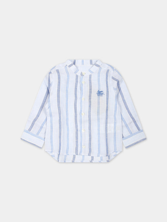 Camicia celeste per neonato con logo,Etro,GU5500 I0213 100BL